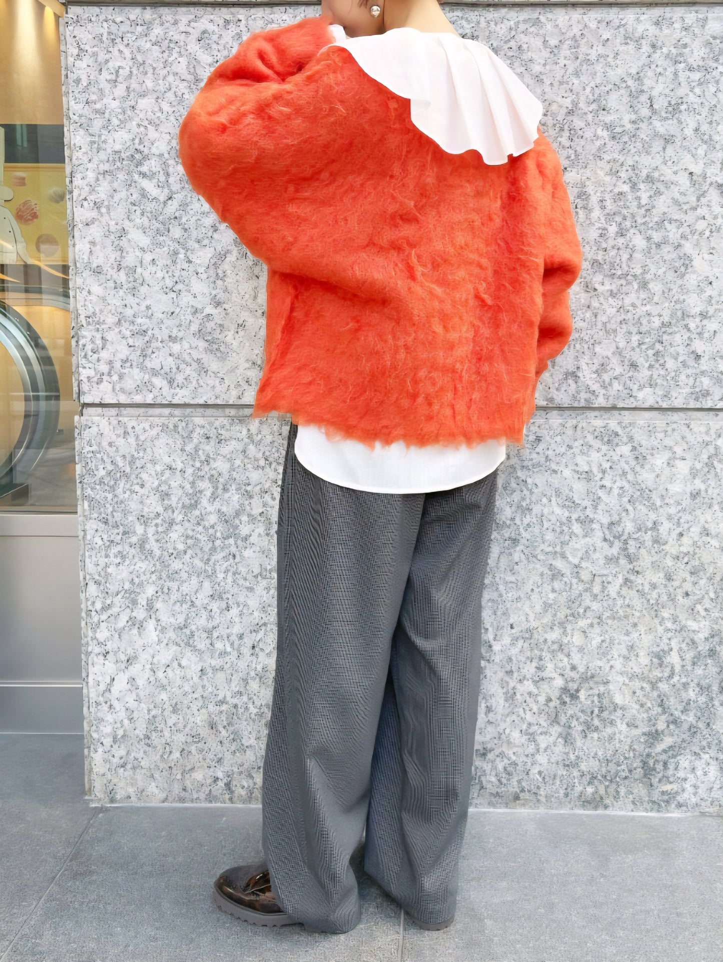 ELENDEEK　アシメラッフルカラーブラウス