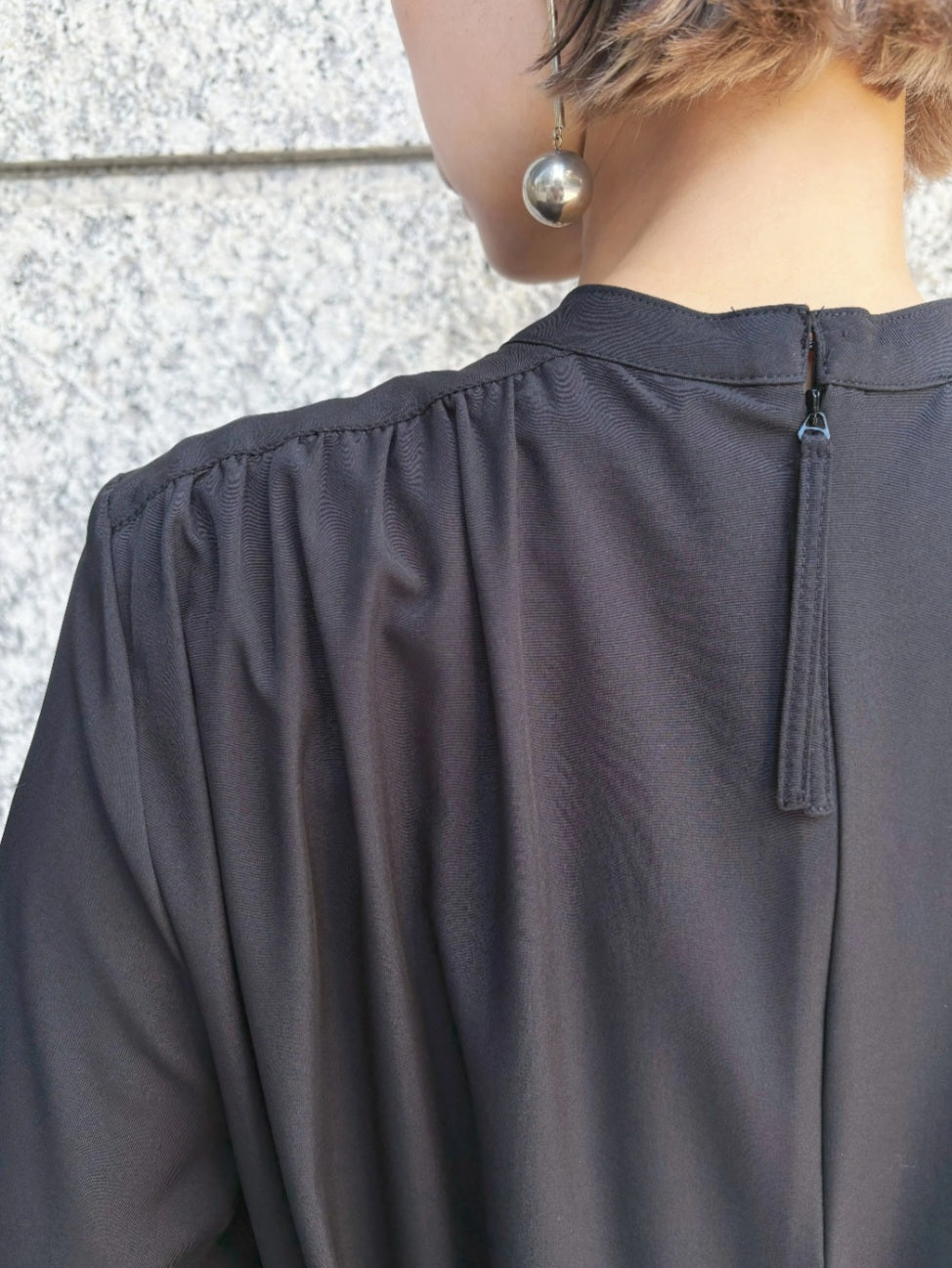 trois　ピンタックギャザーフレアワンピース　