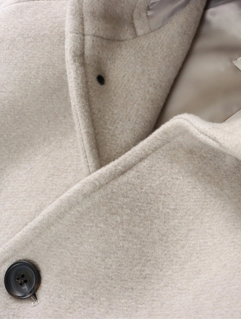 LE MELANGE　ライトウェイトウールメルトンフーディコート