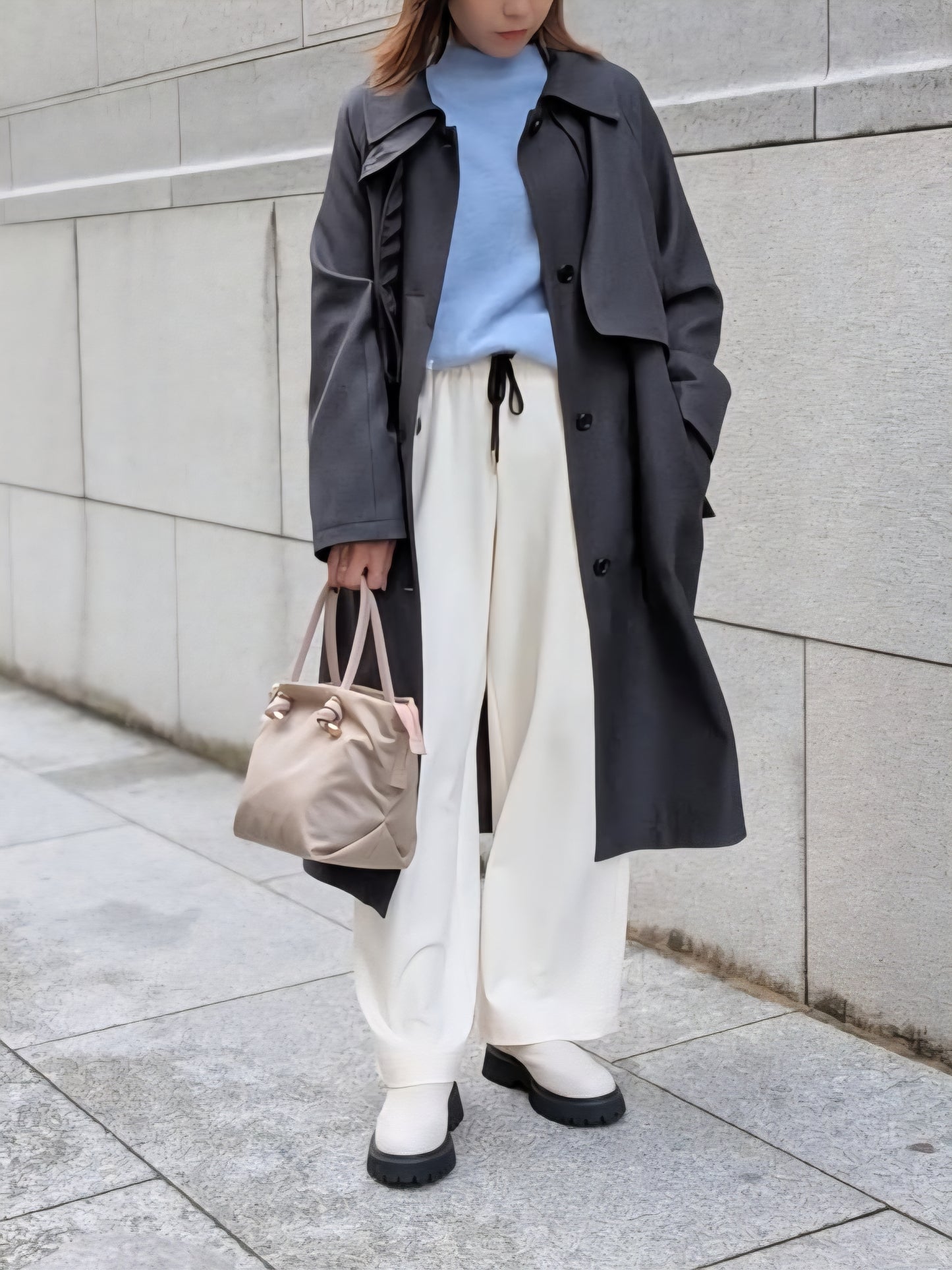 trois　ウールライクカルゼロングコート