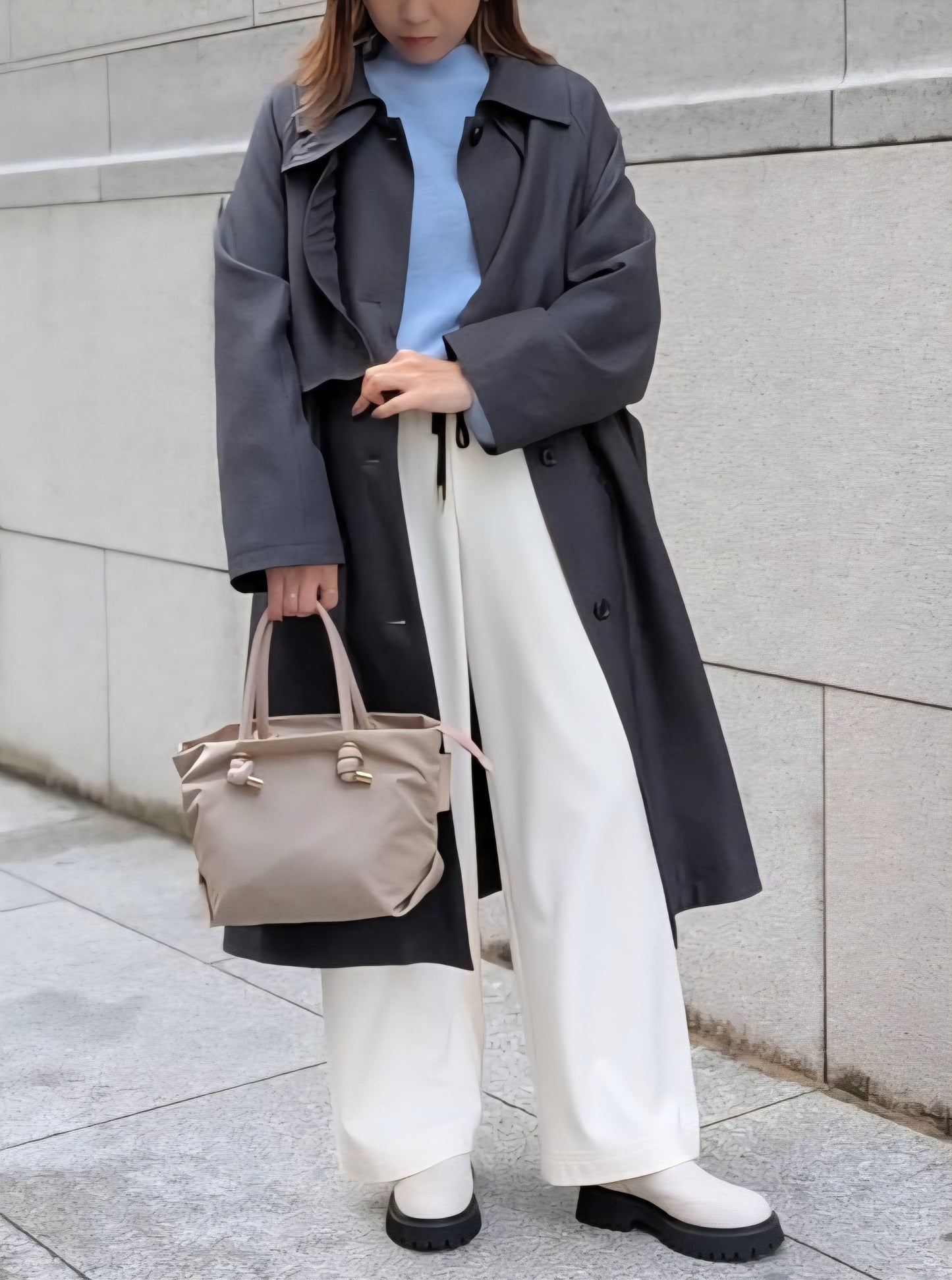 trois　ウールライクカルゼロングコート