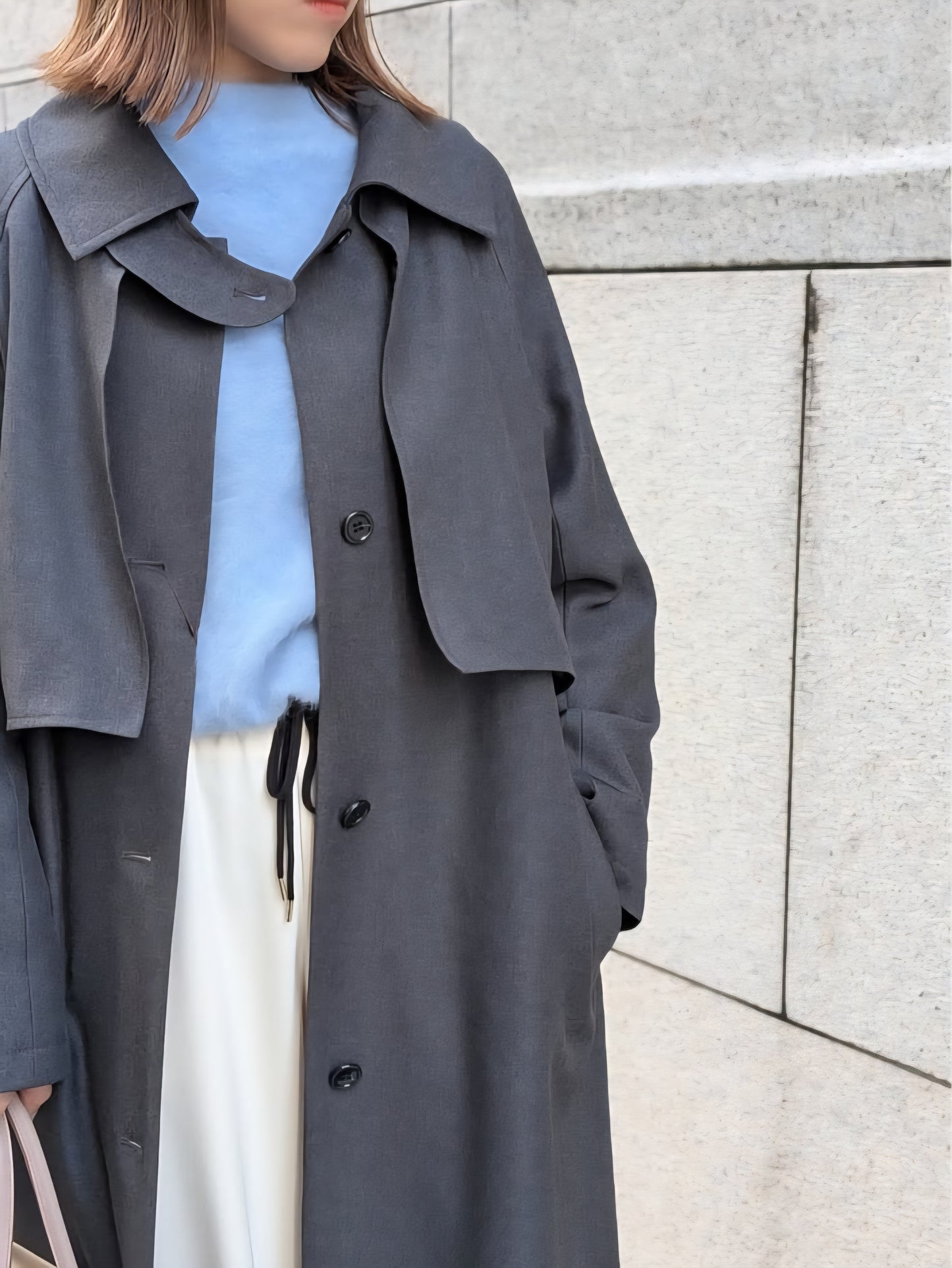 trois　ウールライクカルゼロングコート