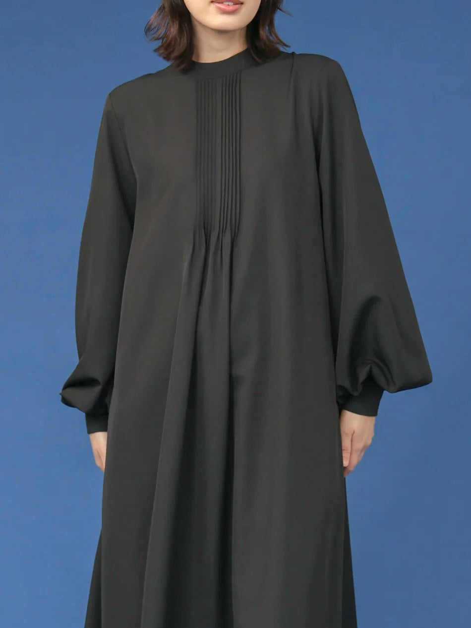 trois　ピンタックギャザーフレアワンピース　