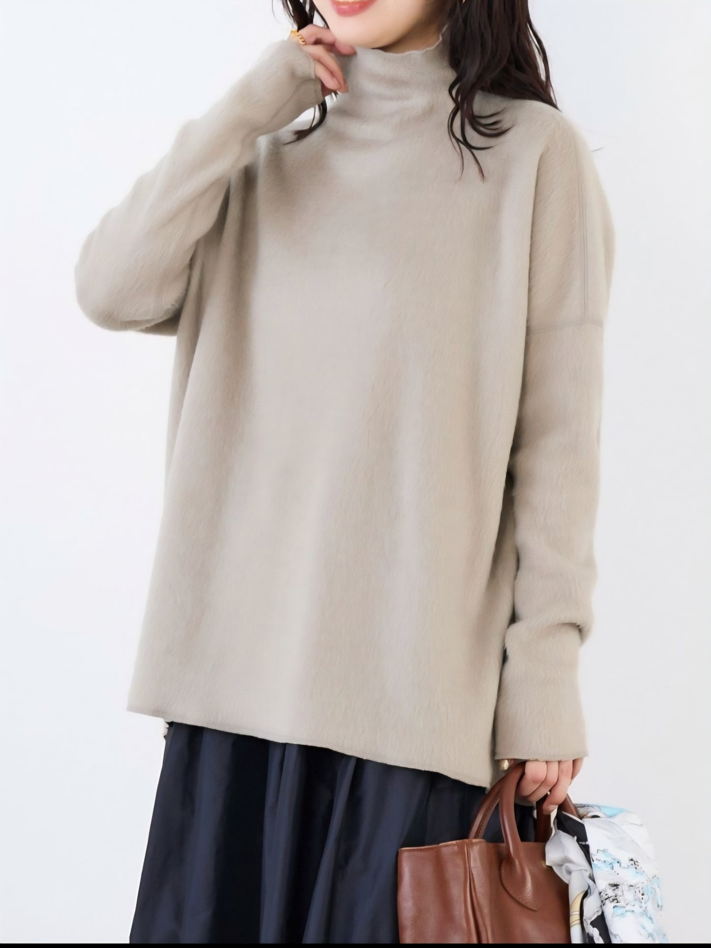 MICA&DEAL　シャギーハイネックフレアプルオーバー