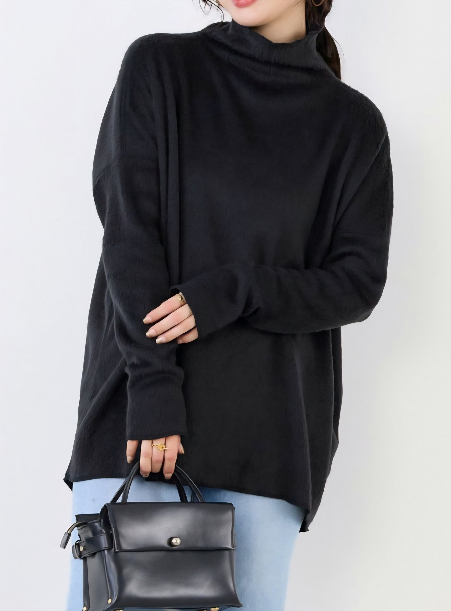 MICA&DEAL　シャギーハイネックフレアプルオーバー