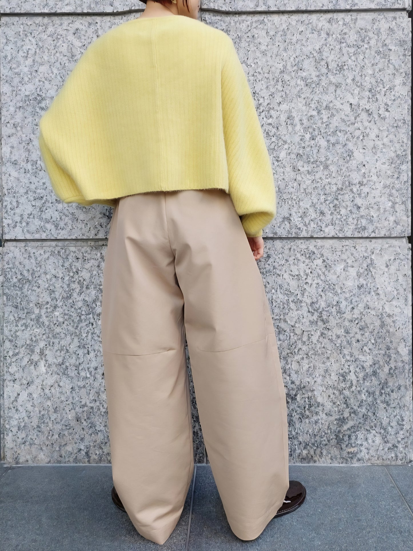 【SALE】LILLY LYNQUE  フォックス×ヤク畦編みショートドルマンニット