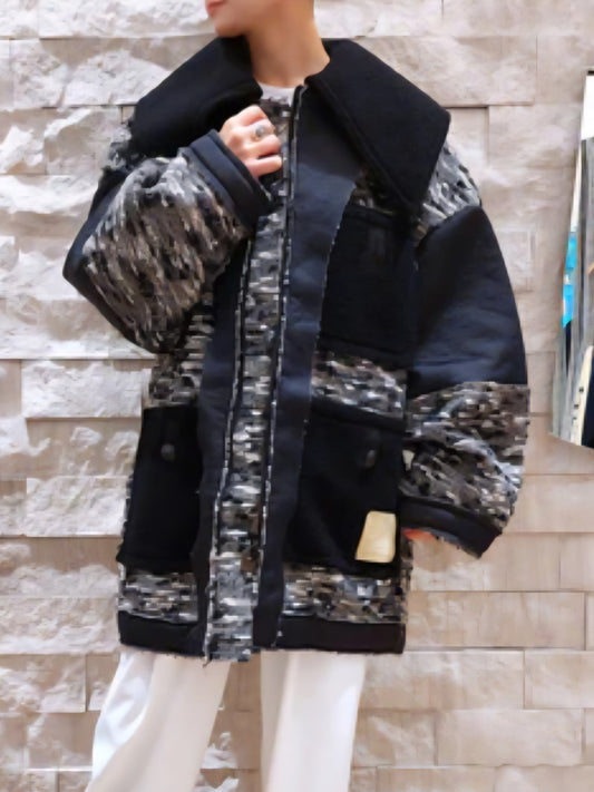 【special sale】MEGMIURA　ツイード×ウール切替ボンディングコート