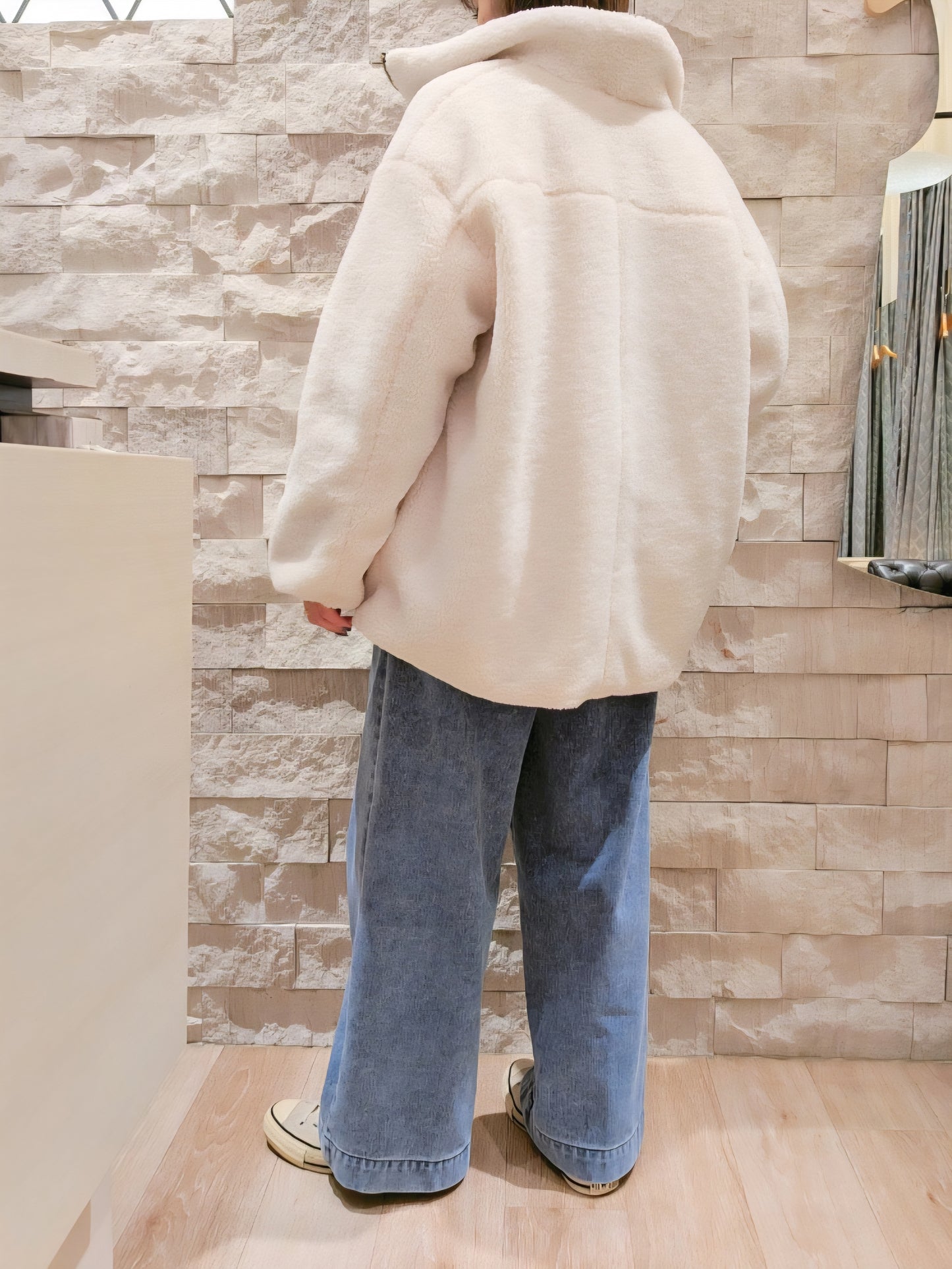 【SALE】PASSIONE ボア×キルティング2WAYスタンドカラーコート