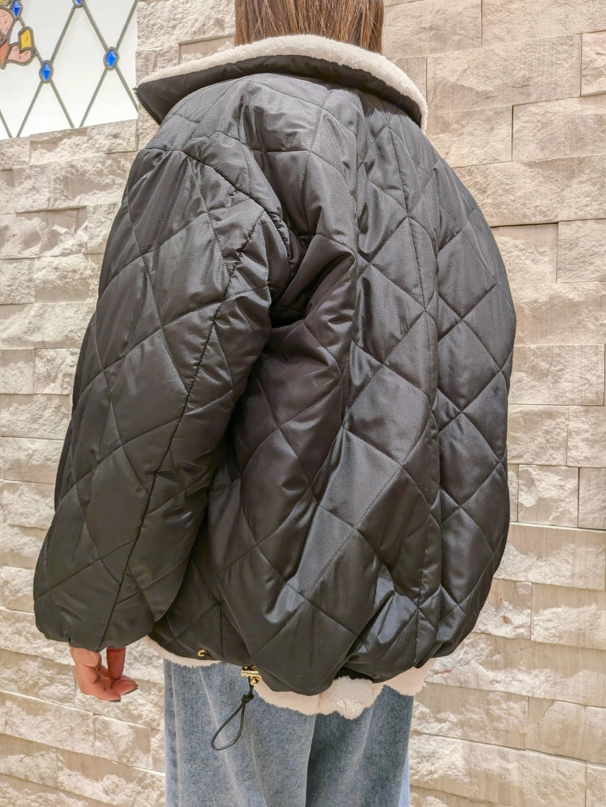 【SALE】PASSIONE ボア×キルティング2WAYスタンドカラーコート