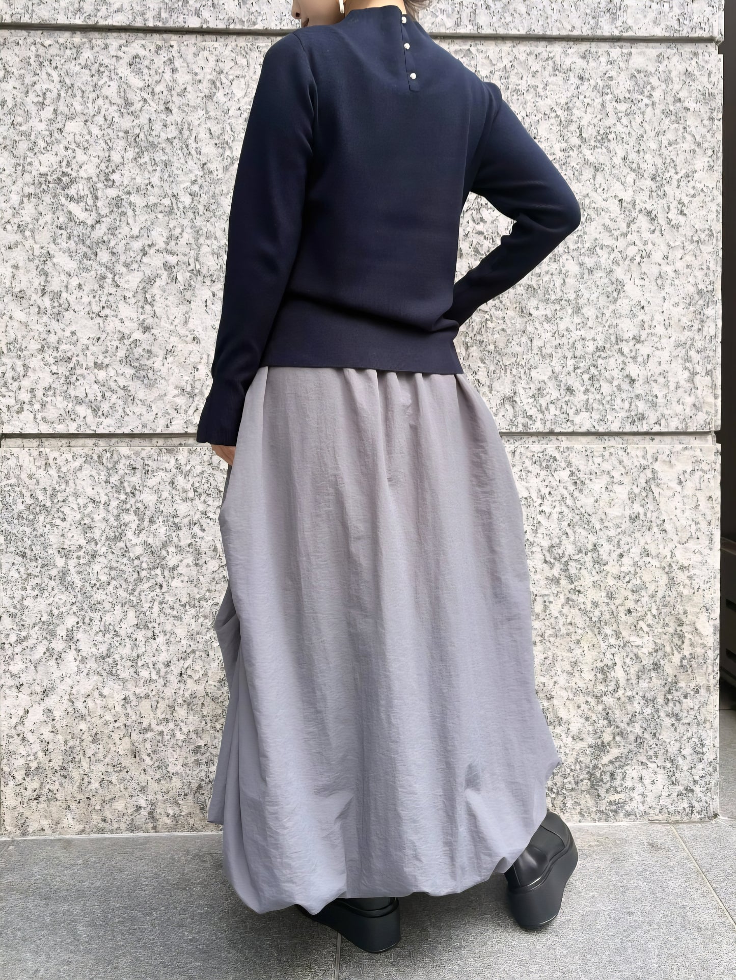 【SALE】BRAHMIN　レーヨンポリもちもちパールモックネックニット