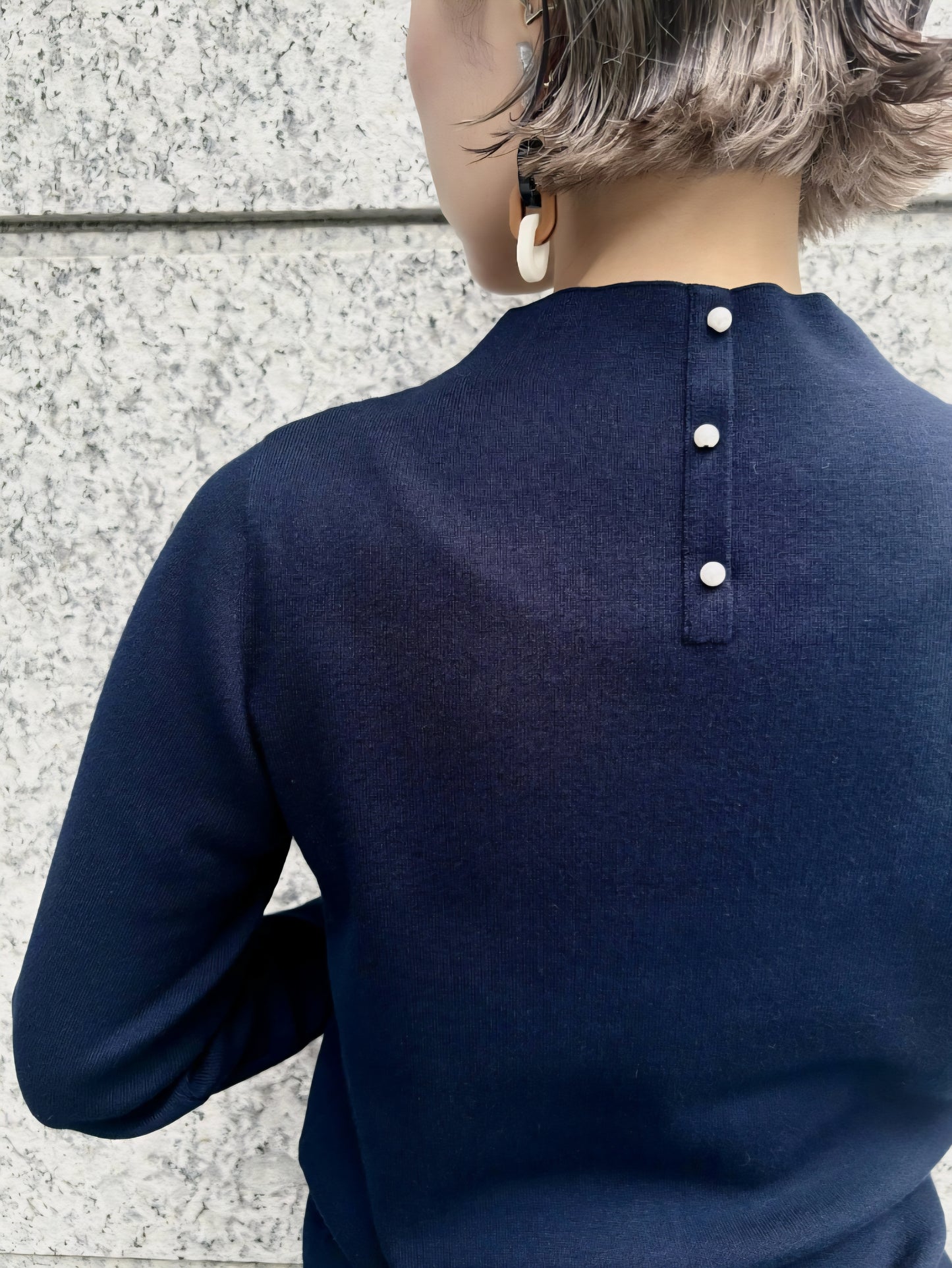 【SALE】BRAHMIN　レーヨンポリもちもちパールモックネックニット