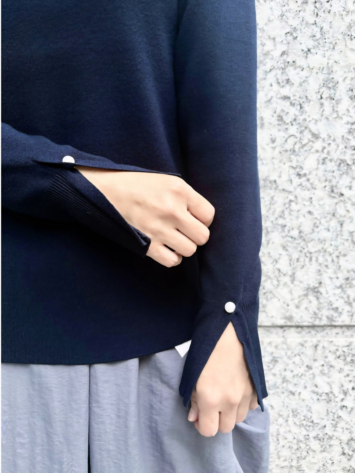 【SALE】BRAHMIN　レーヨンポリもちもちパールモックネックニット