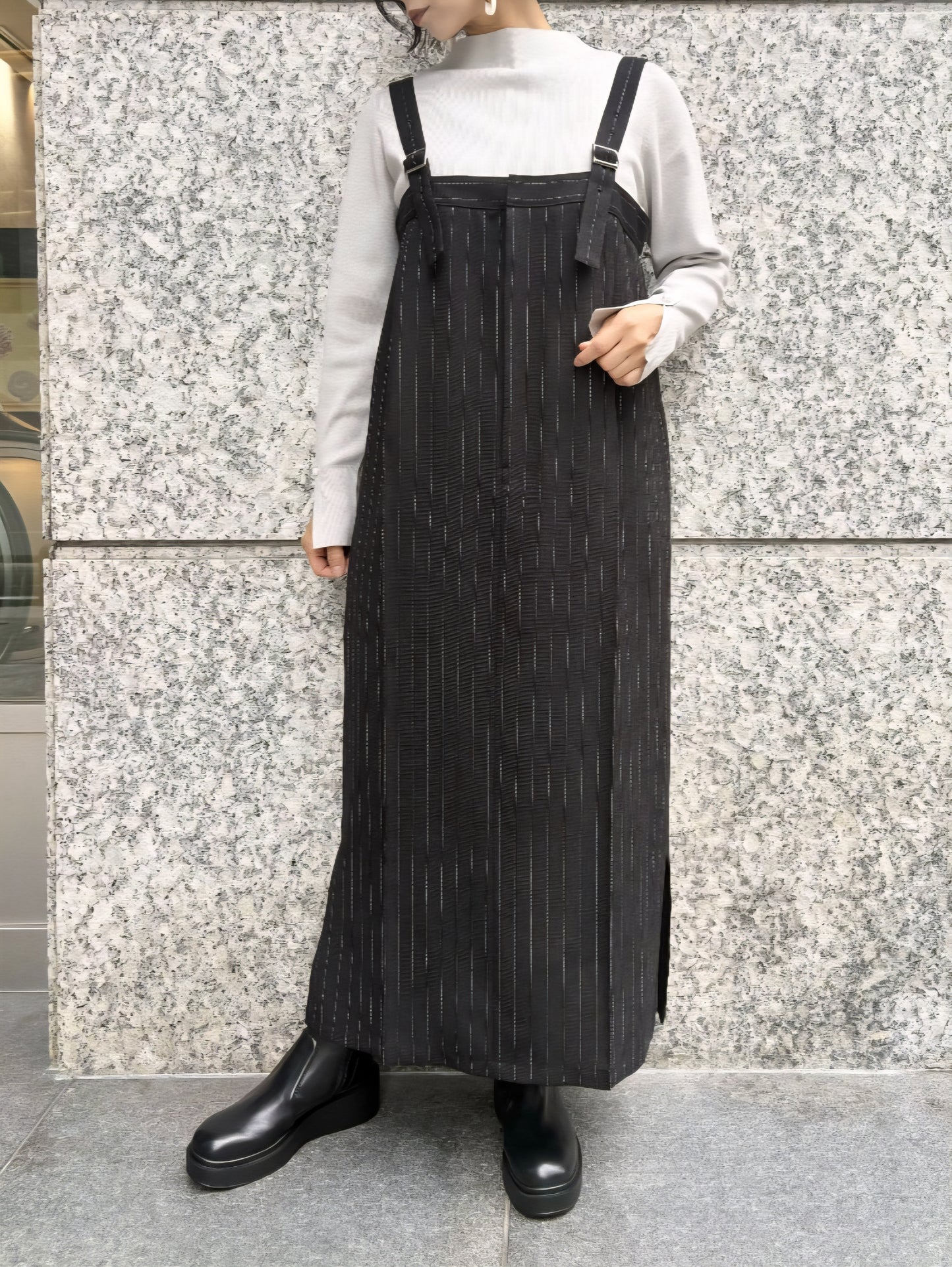 【SALE】BRAHMIN　レーヨンポリもちもちパールモックネックニット