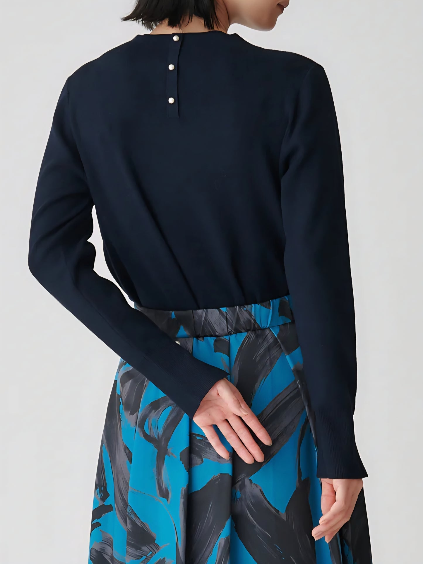 【SALE】BRAHMIN　レーヨンポリもちもちパールモックネックニット