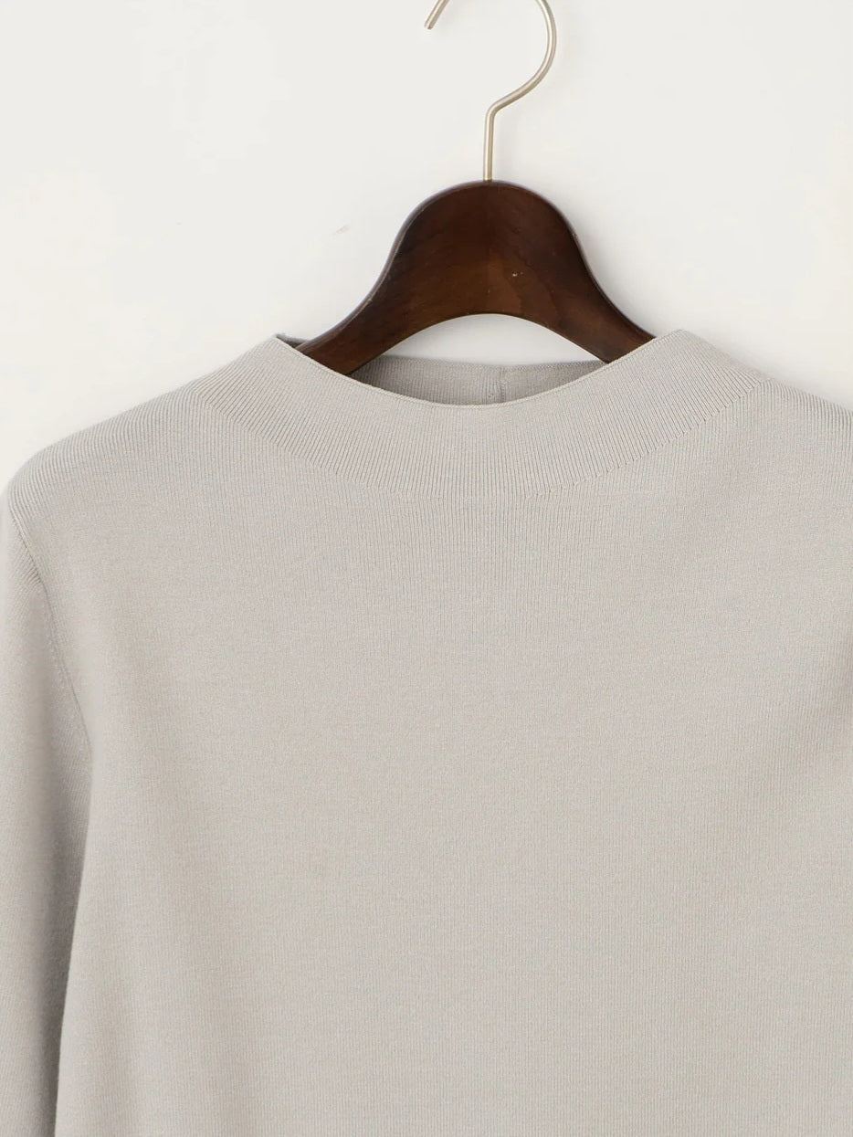 【SALE】BRAHMIN　レーヨンポリもちもちパールモックネックニット