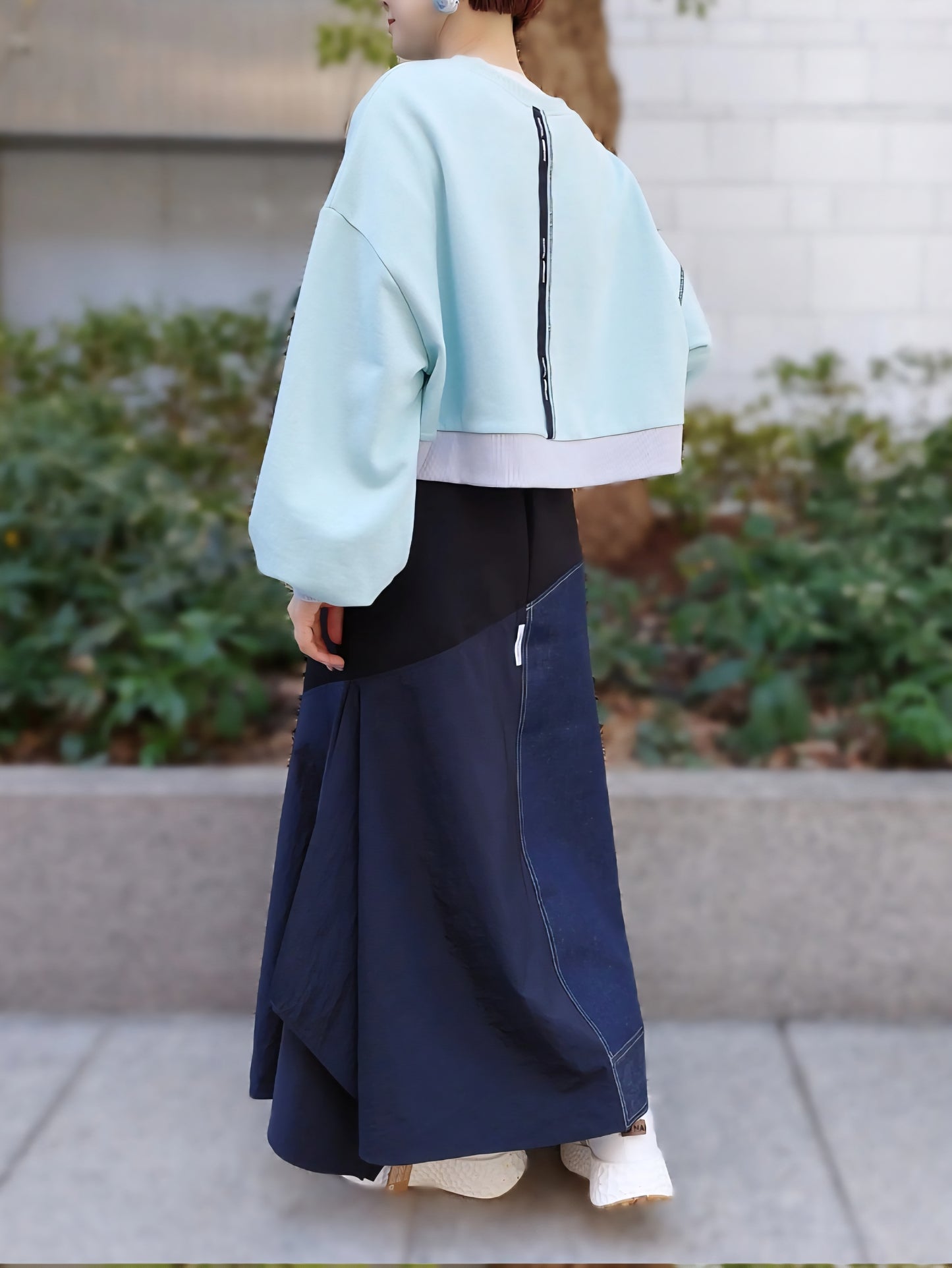 MARECHAL TERRE　バイカラーショートスウェットプルオーバー