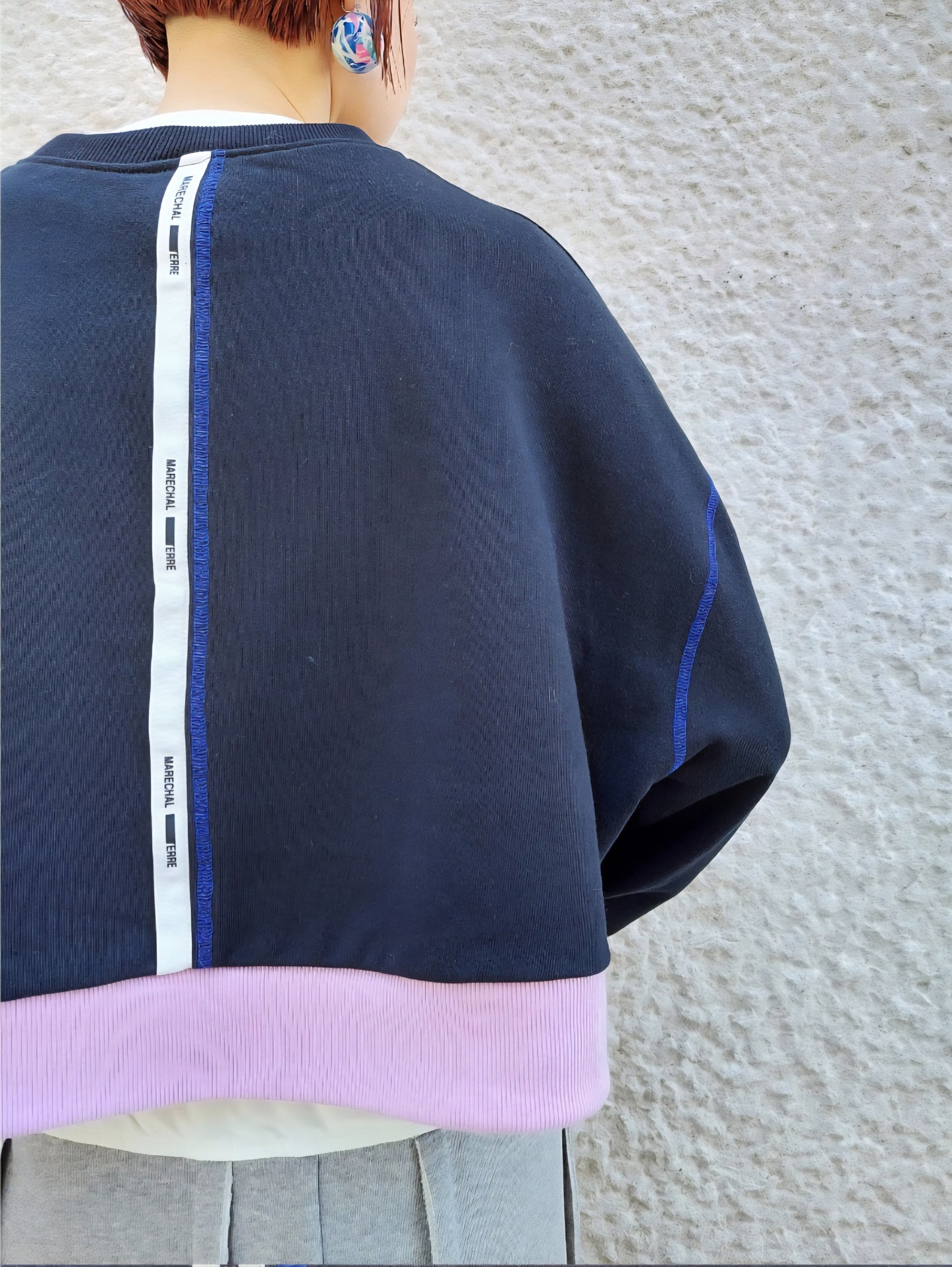 MARECHAL TERRE　バイカラーショートスウェットプルオーバー