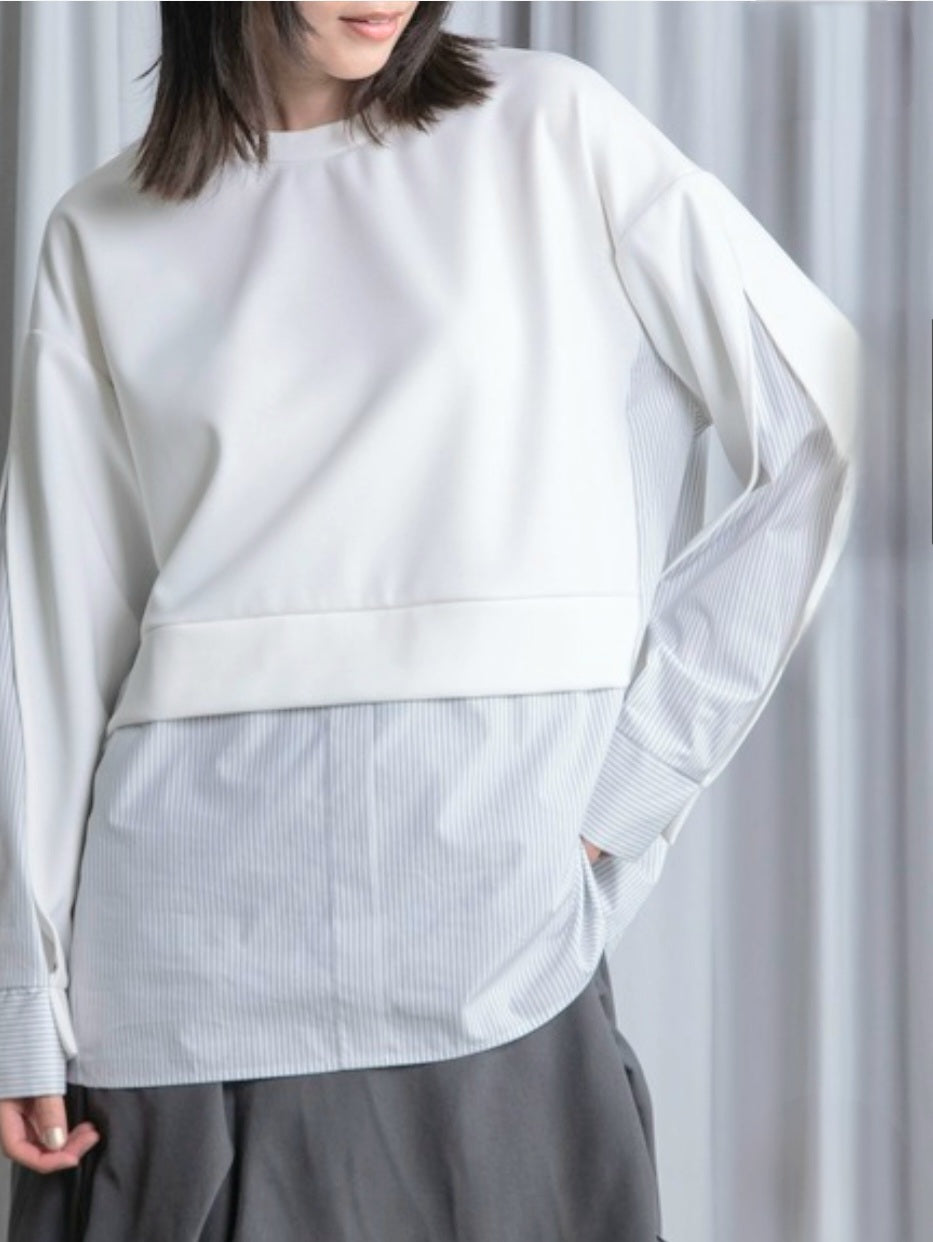 MARECHAL TERRE ポンチレイヤードシャツドッキングプルオーバー