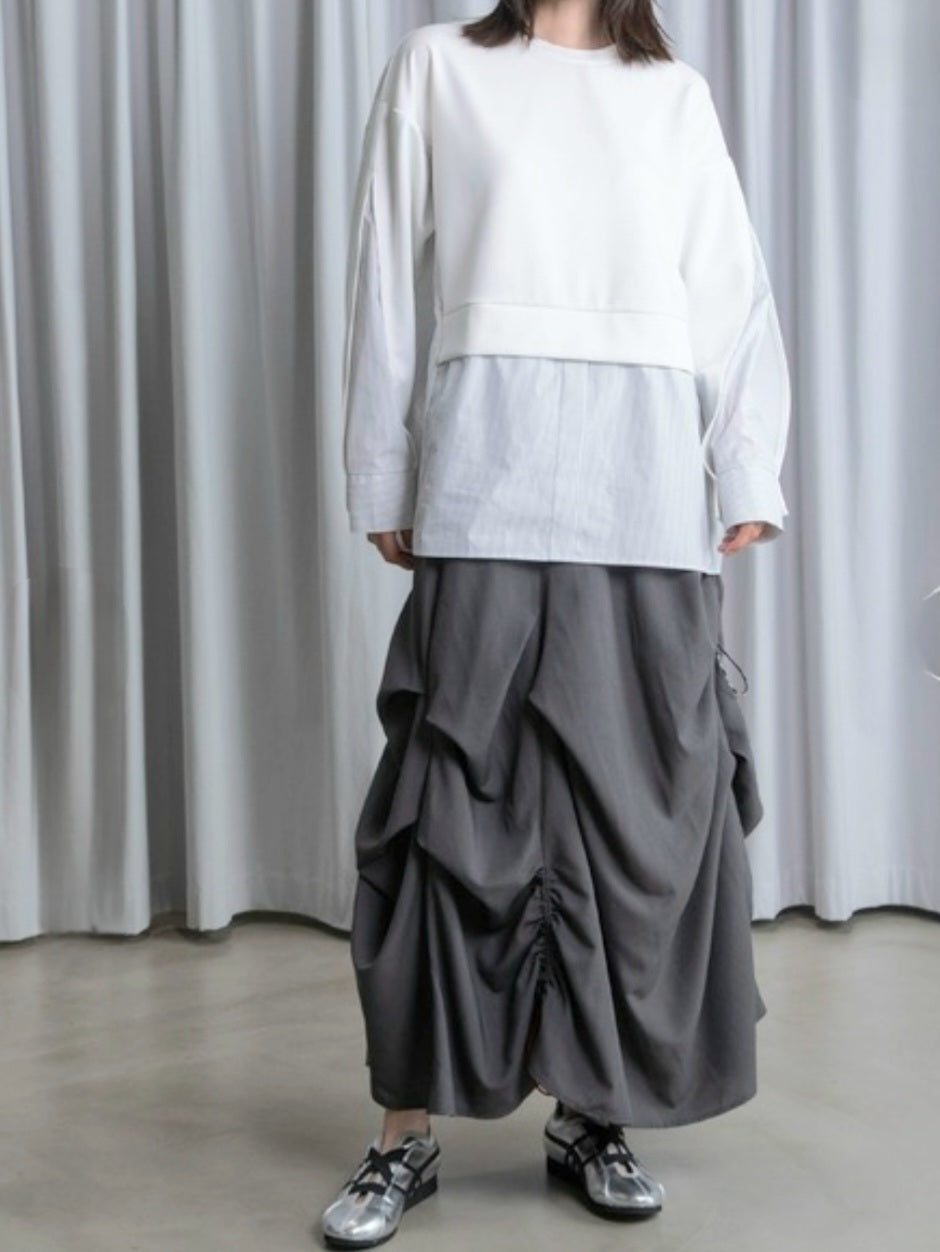 MARECHAL TERRE ポンチレイヤードシャツドッキングプルオーバー