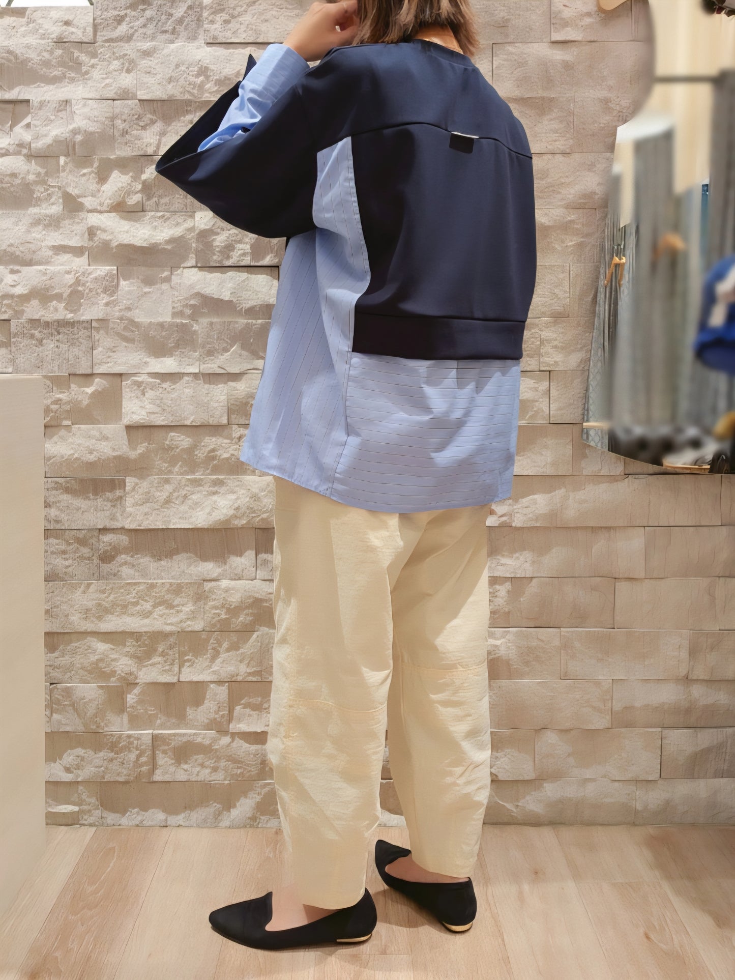 MARECHAL TERRE ポンチレイヤードシャツドッキングプルオーバー