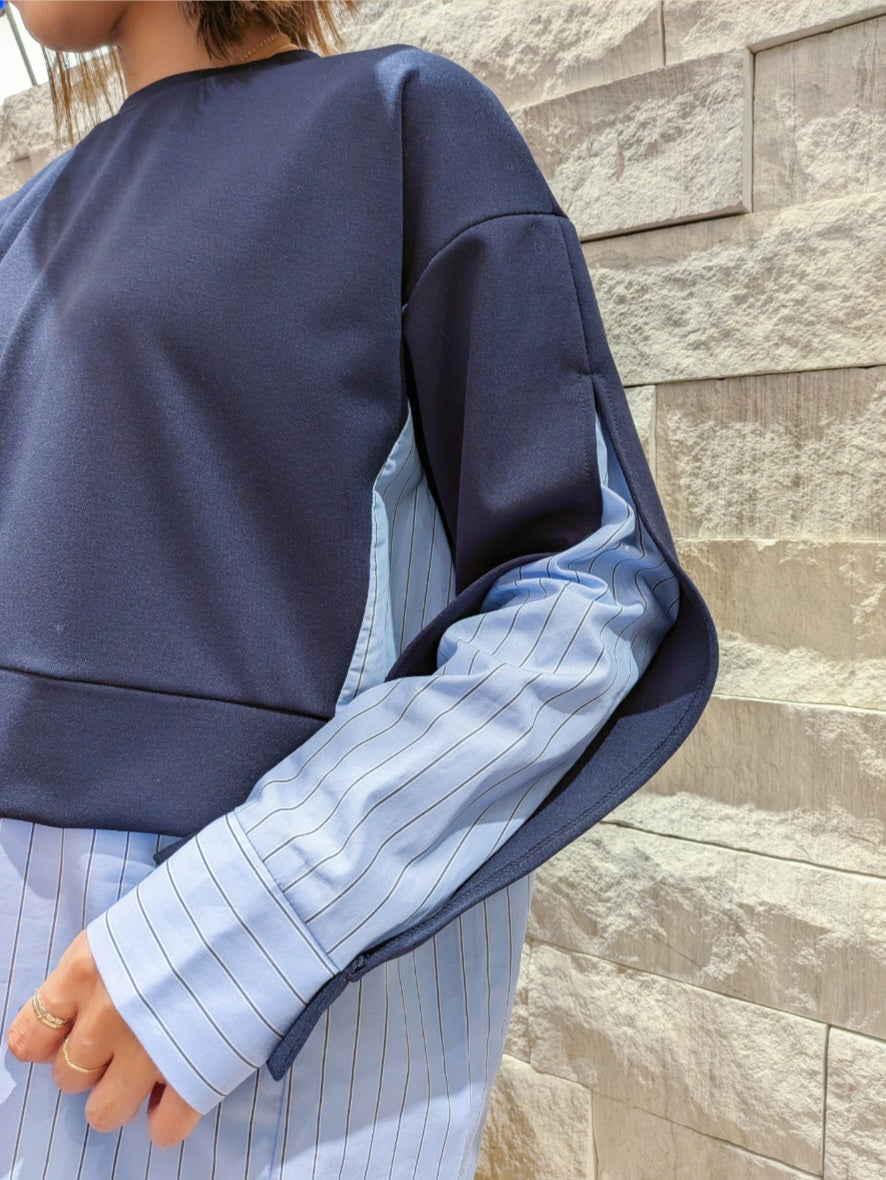 MARECHAL TERRE ポンチレイヤードシャツドッキングプルオーバー