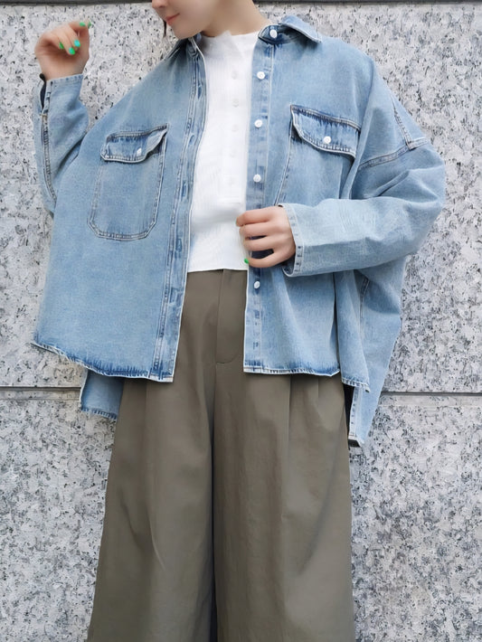 PASSIONE ライトオンスデニムBIGシャツ　