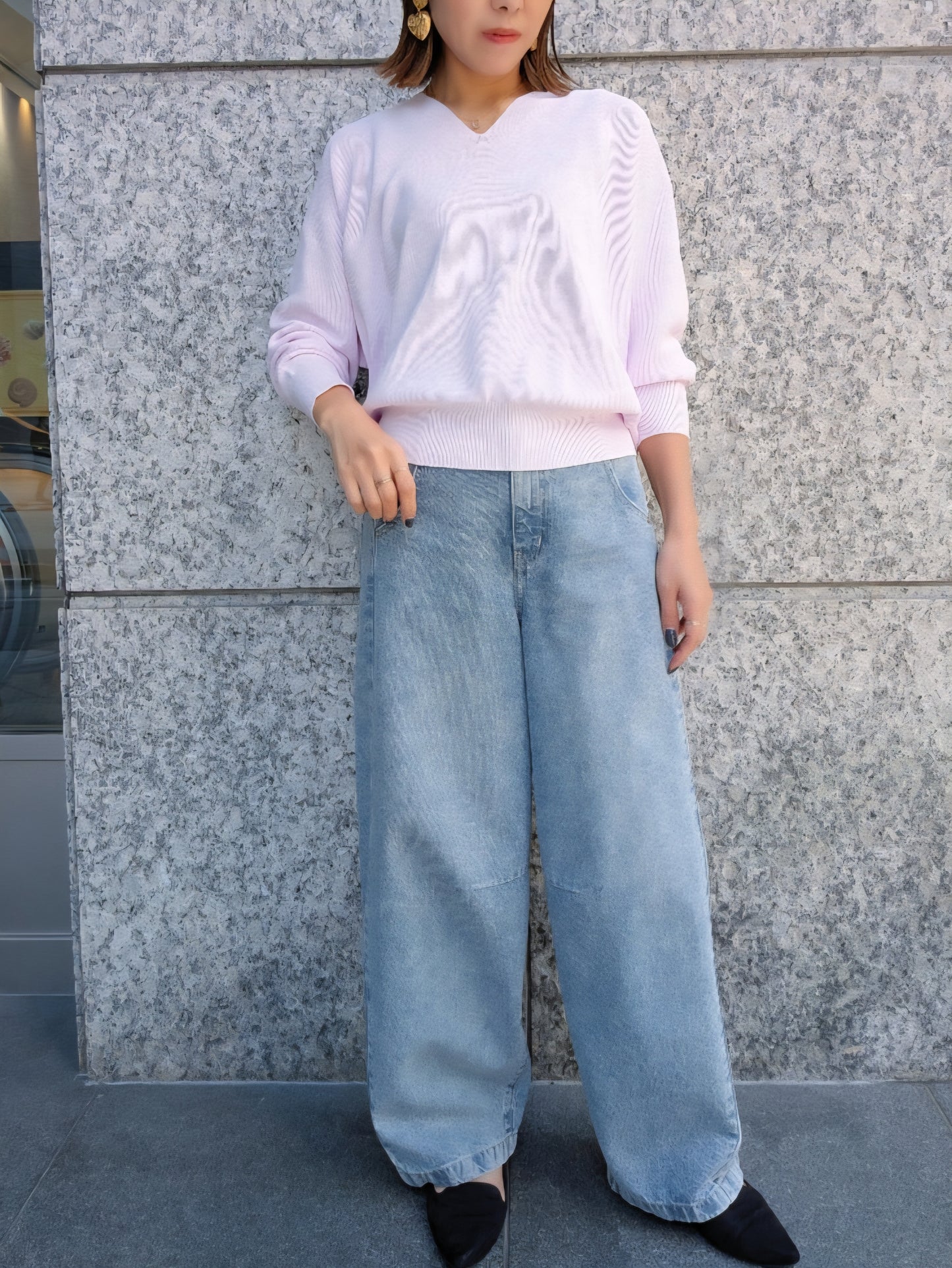 MICA＆DEAL ホールガーメントVネックニット