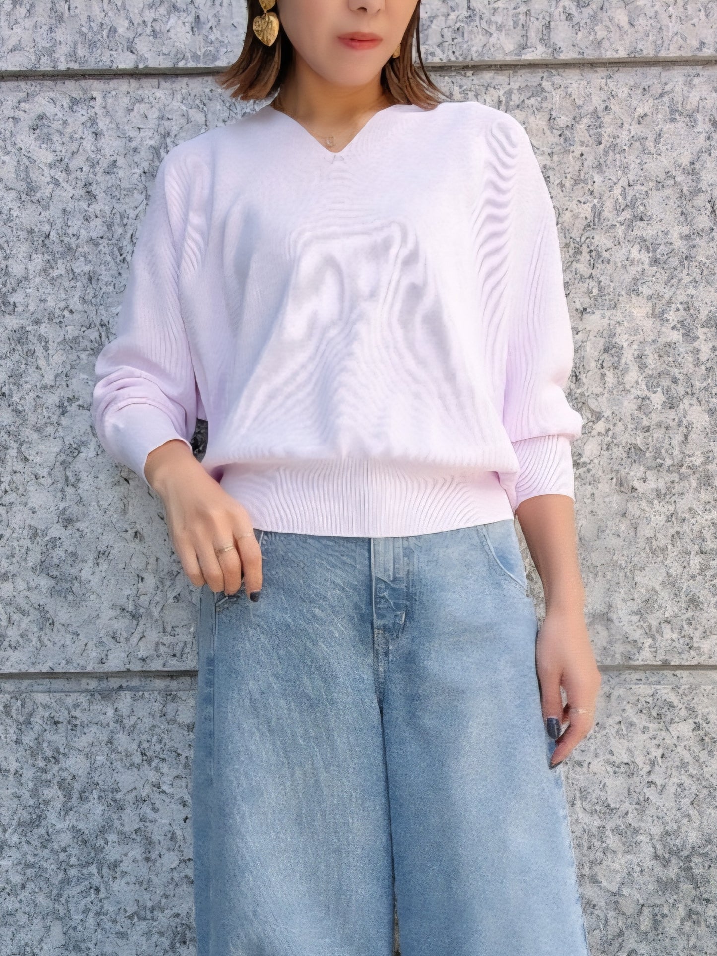 MICA＆DEAL ホールガーメントVネックニット