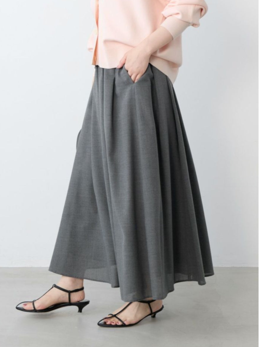 MICA＆DEAL　ドライタッチタックギャザーシアーフレアスカート