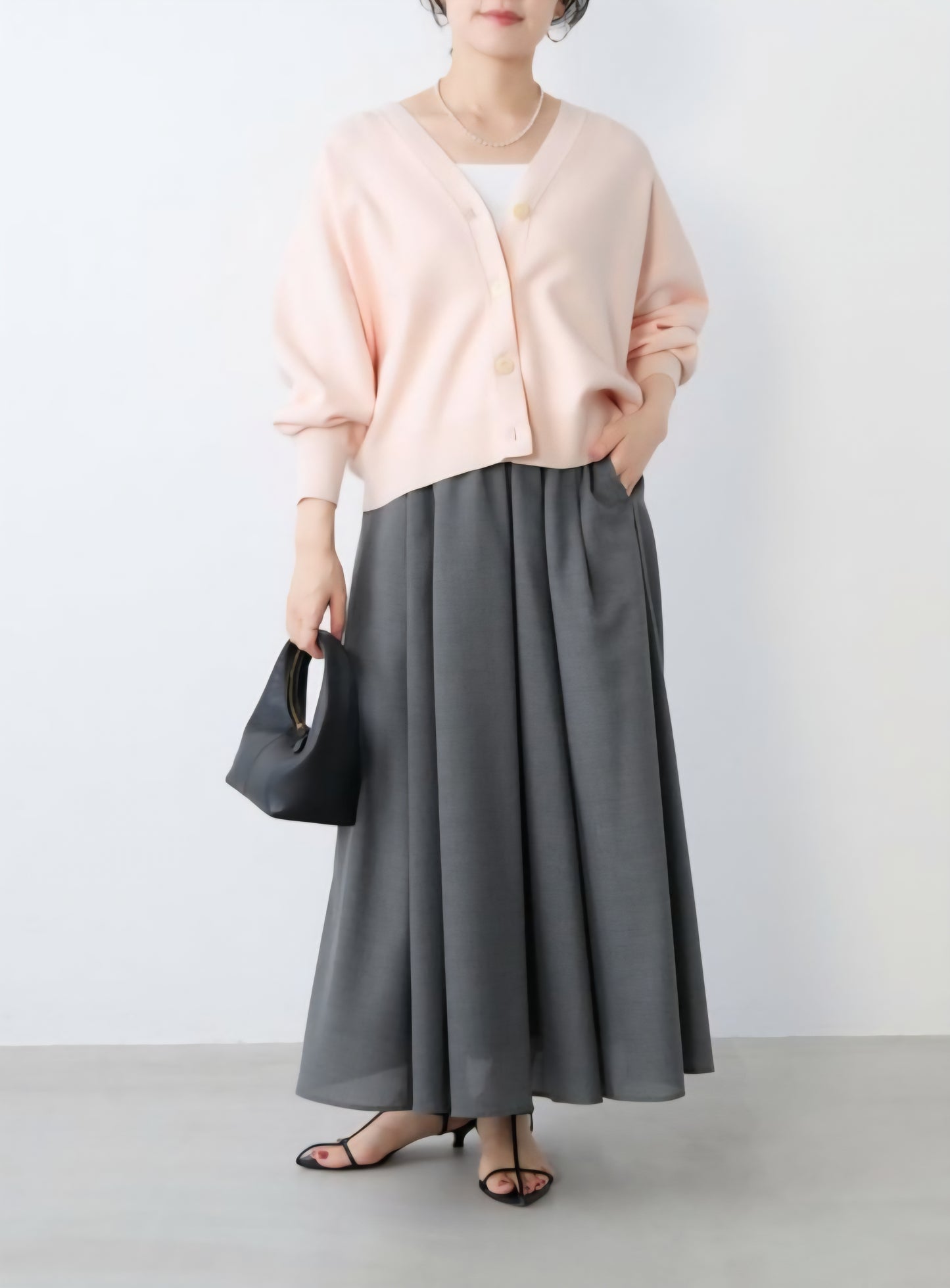 MICA＆DEAL　ドライタッチタックギャザーシアーフレアスカート