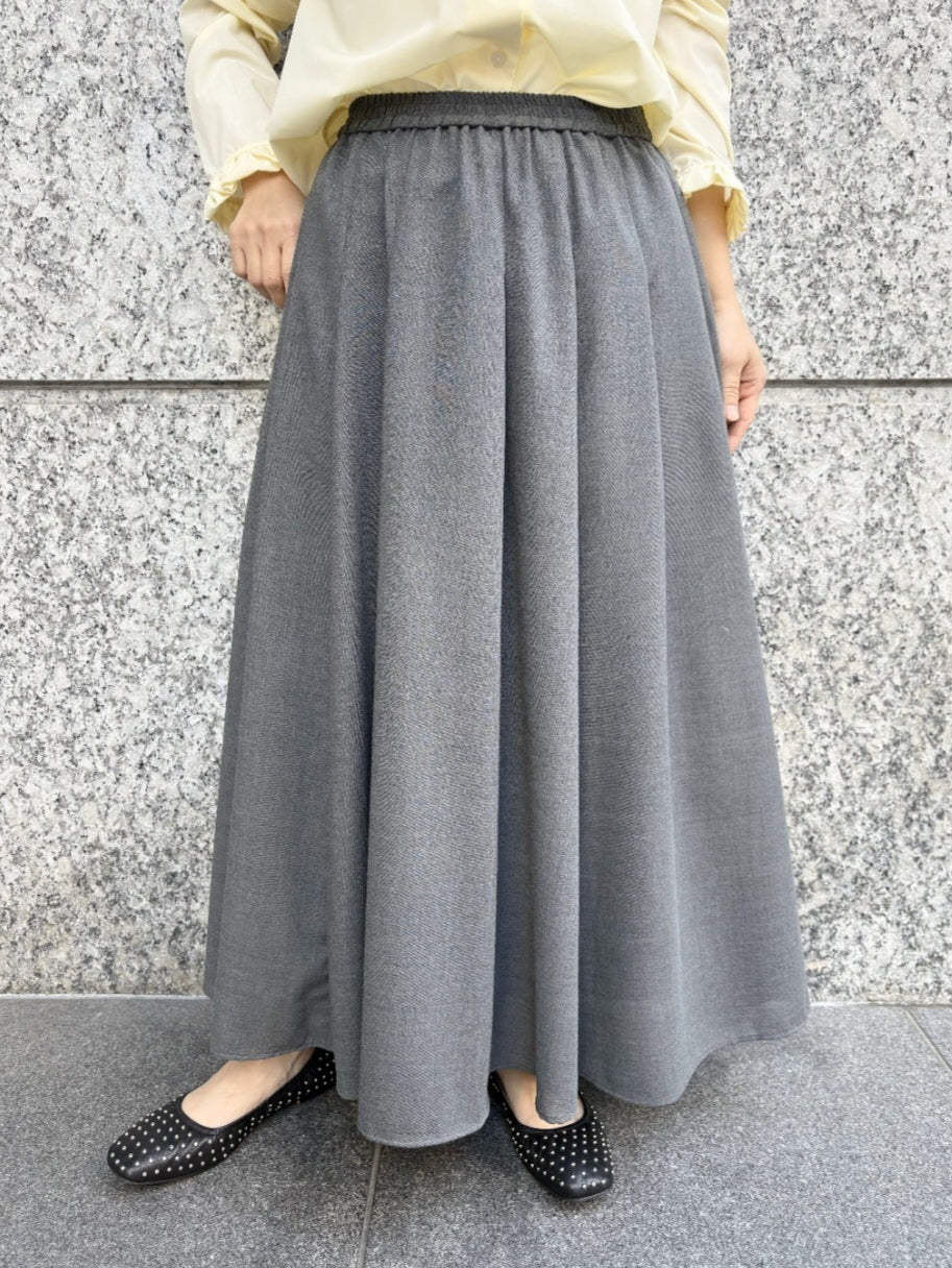 MICA＆DEAL　ドライタッチタックギャザーシアーフレアスカート