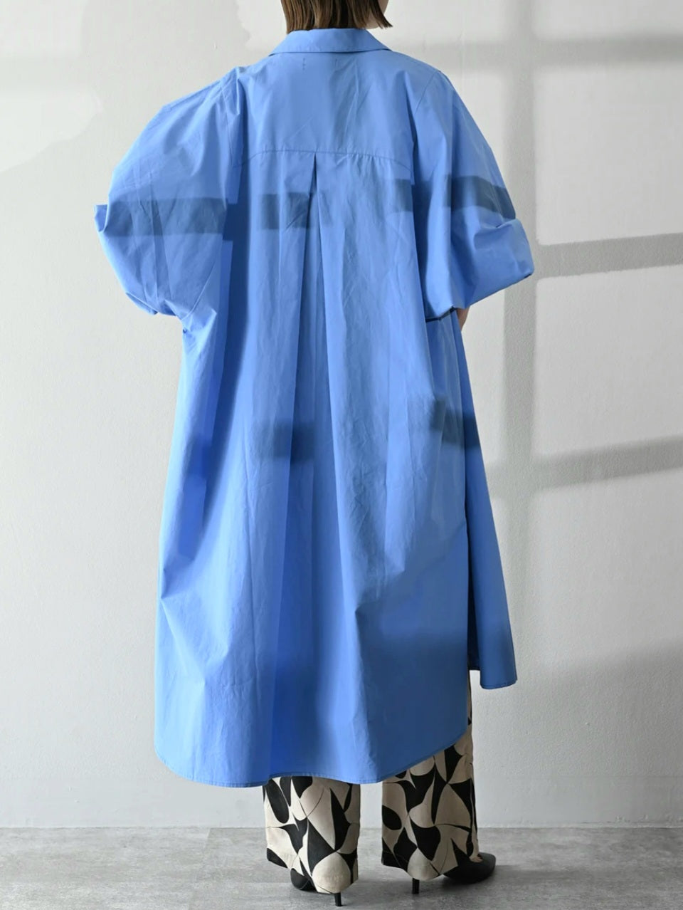 HERENCIA　コットンタイプライターボリュームスリーブシャツワンピース