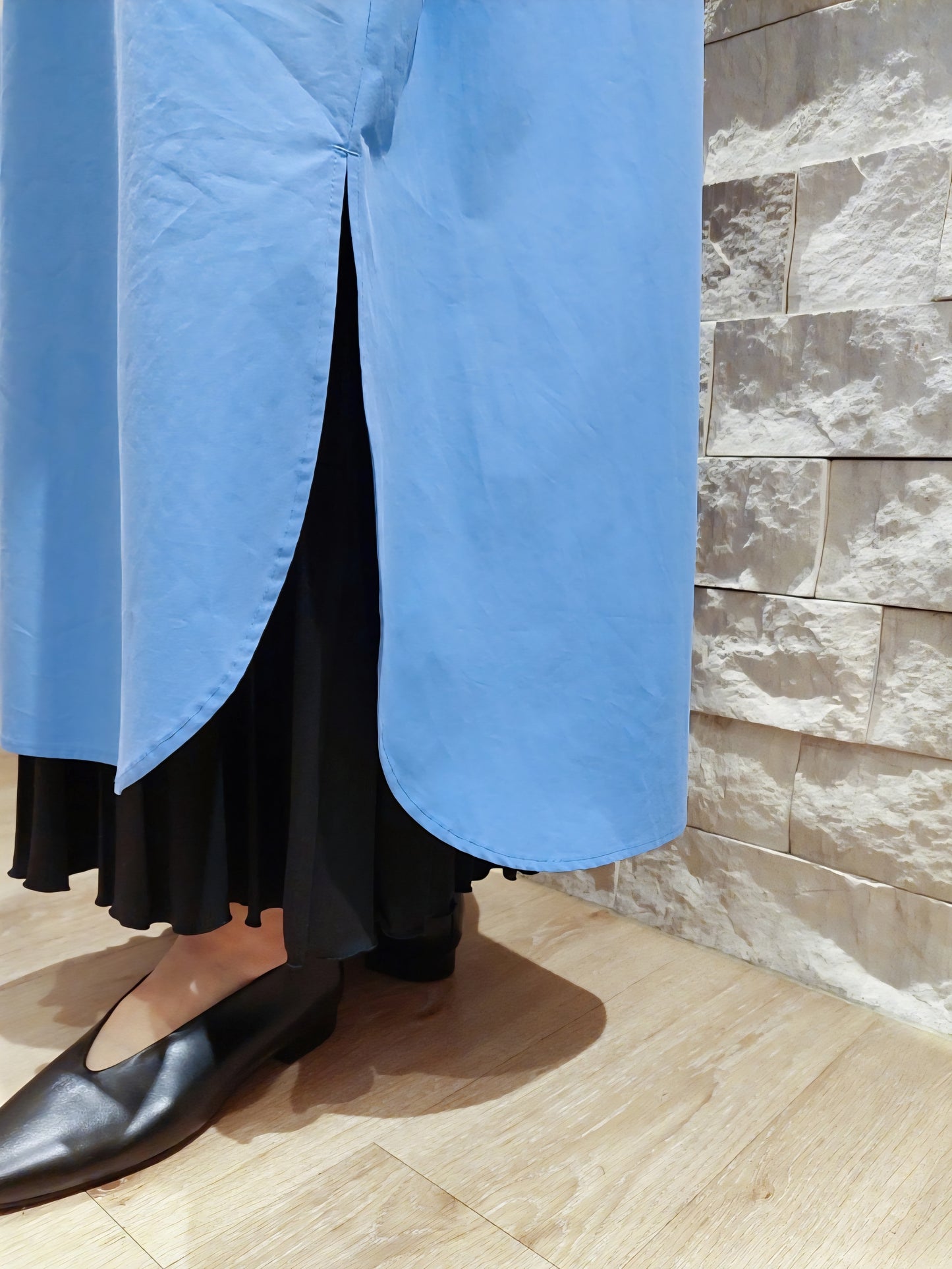 HERENCIA　コットンタイプライターボリュームスリーブシャツワンピース