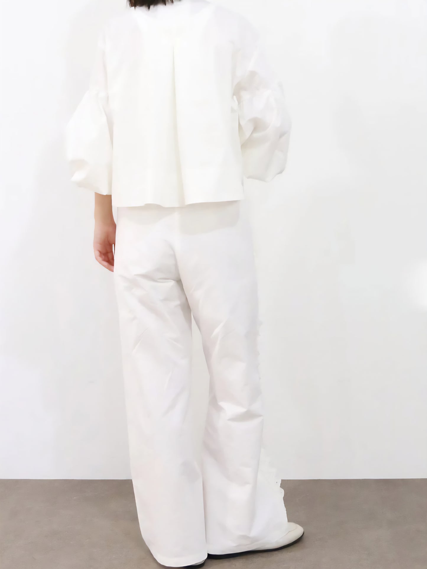 SOI-MeME　ダイヤタック刺繍バルーンスリーブショートブラウス