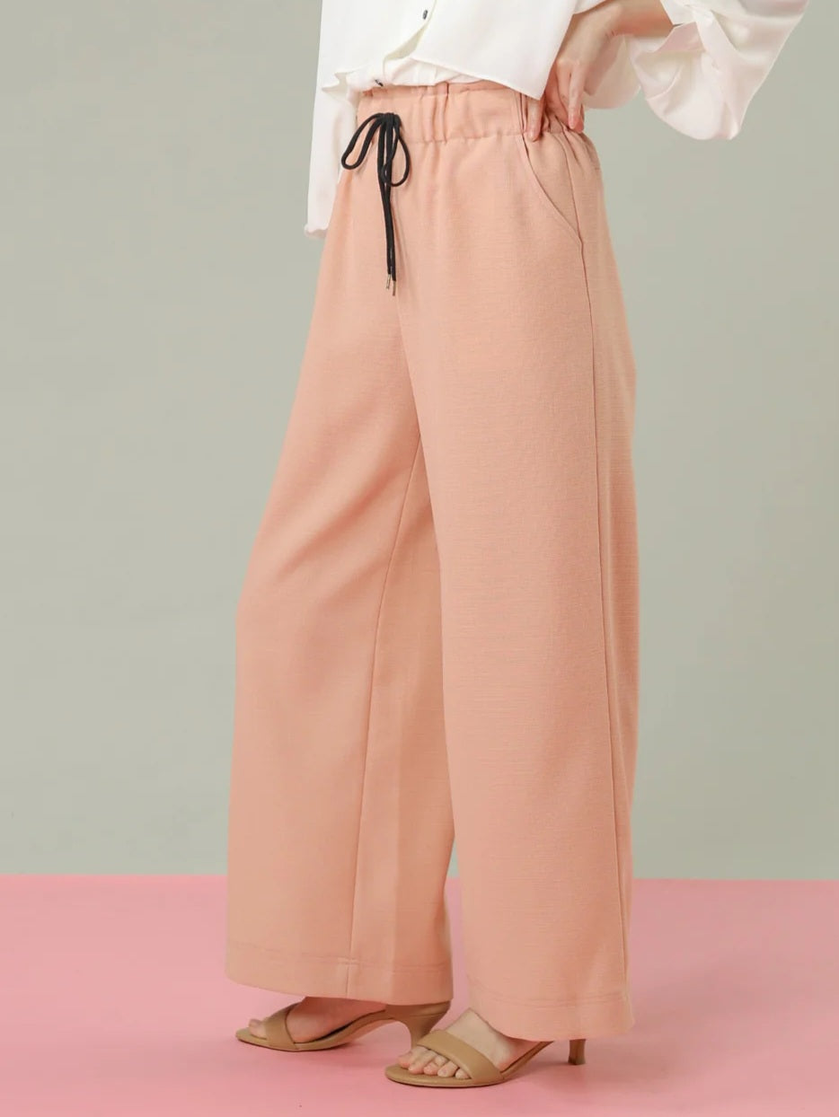 trois エコスラブドロストワイドパンツ