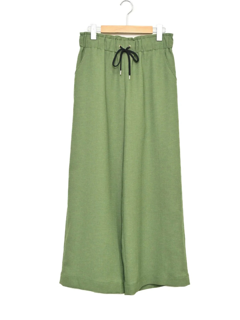 trois エコスラブドロストワイドパンツ