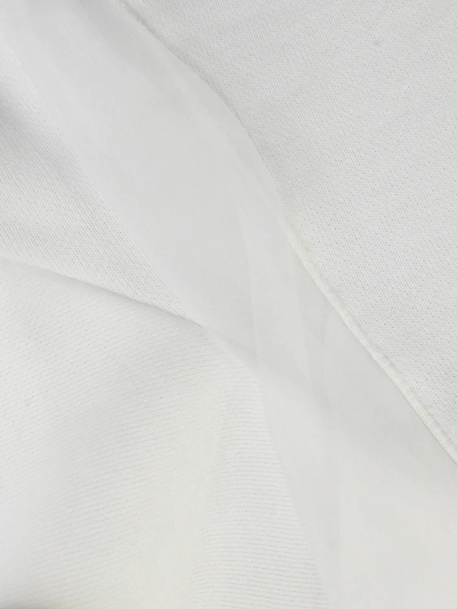 trois スリーブチュールフリル6分袖スウェット