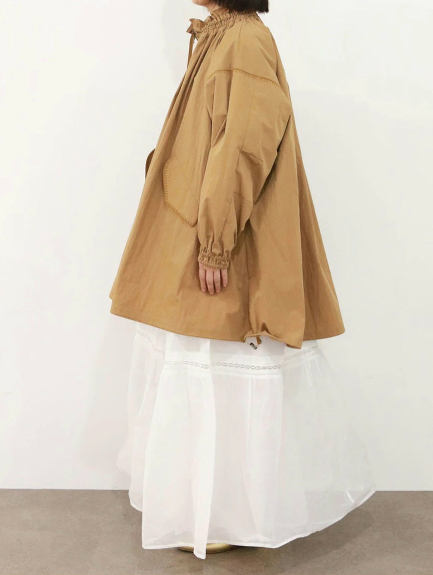 MARILYN MOON シャーリングギャザーエンブロイダリーフレアアウター