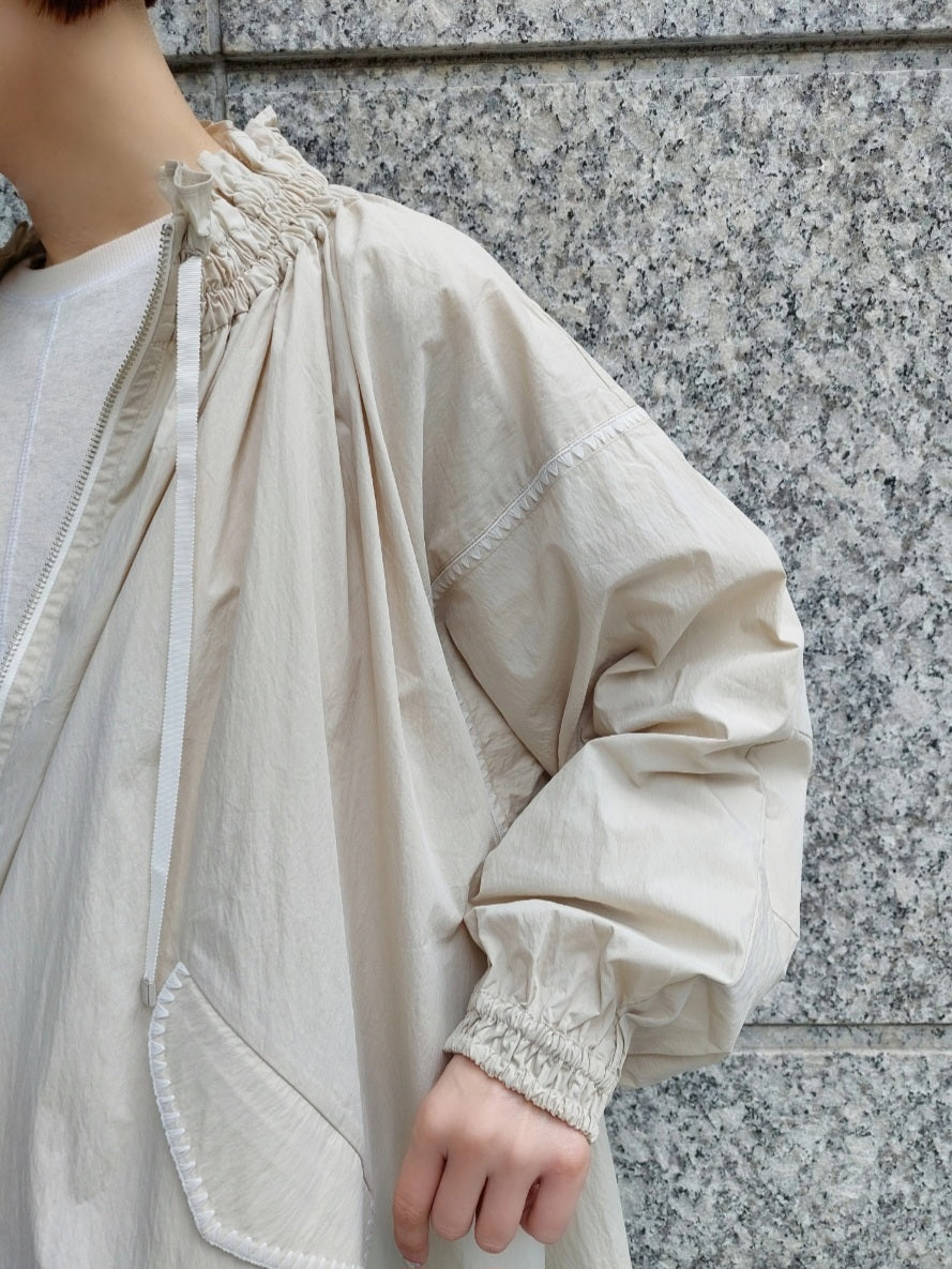 MARILYN MOON シャーリングギャザーエンブロイダリーフレアアウター