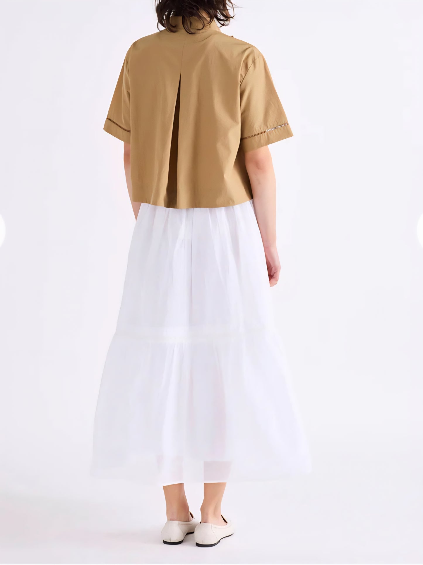 MARILYN MOON レースタックフリルブラウス