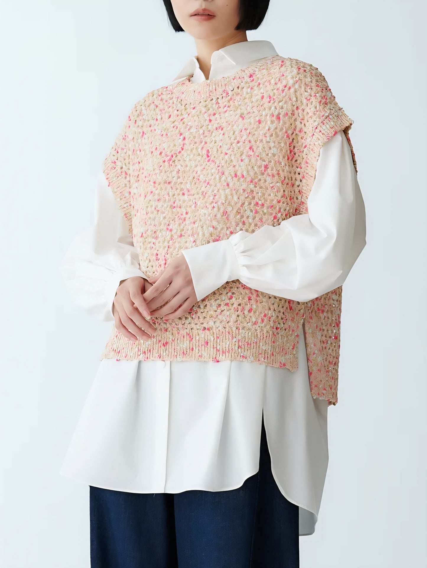 BRAHMIN ネオンカラーネップメッシュニット