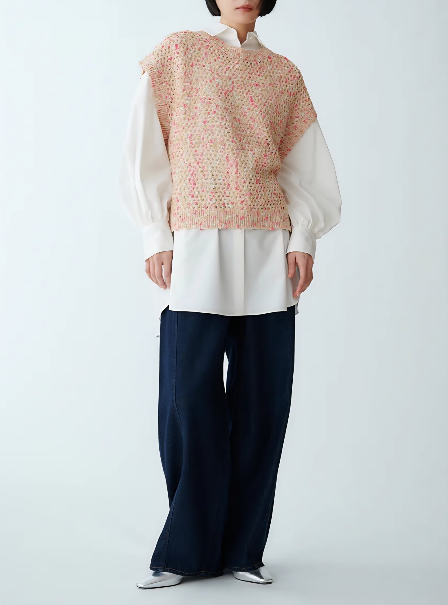 BRAHMIN ネオンカラーネップメッシュニット