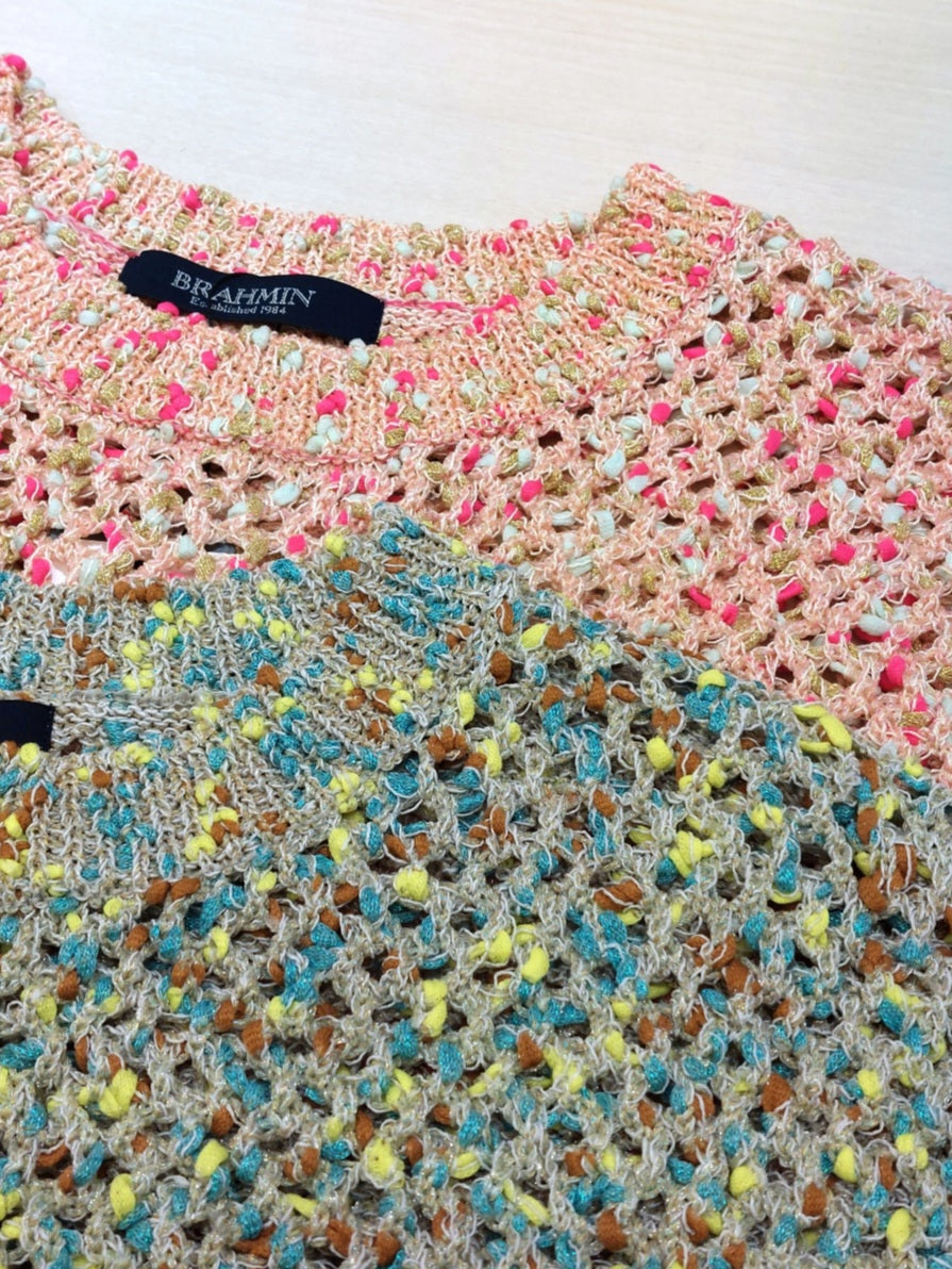 BRAHMIN ネオンカラーネップメッシュニット