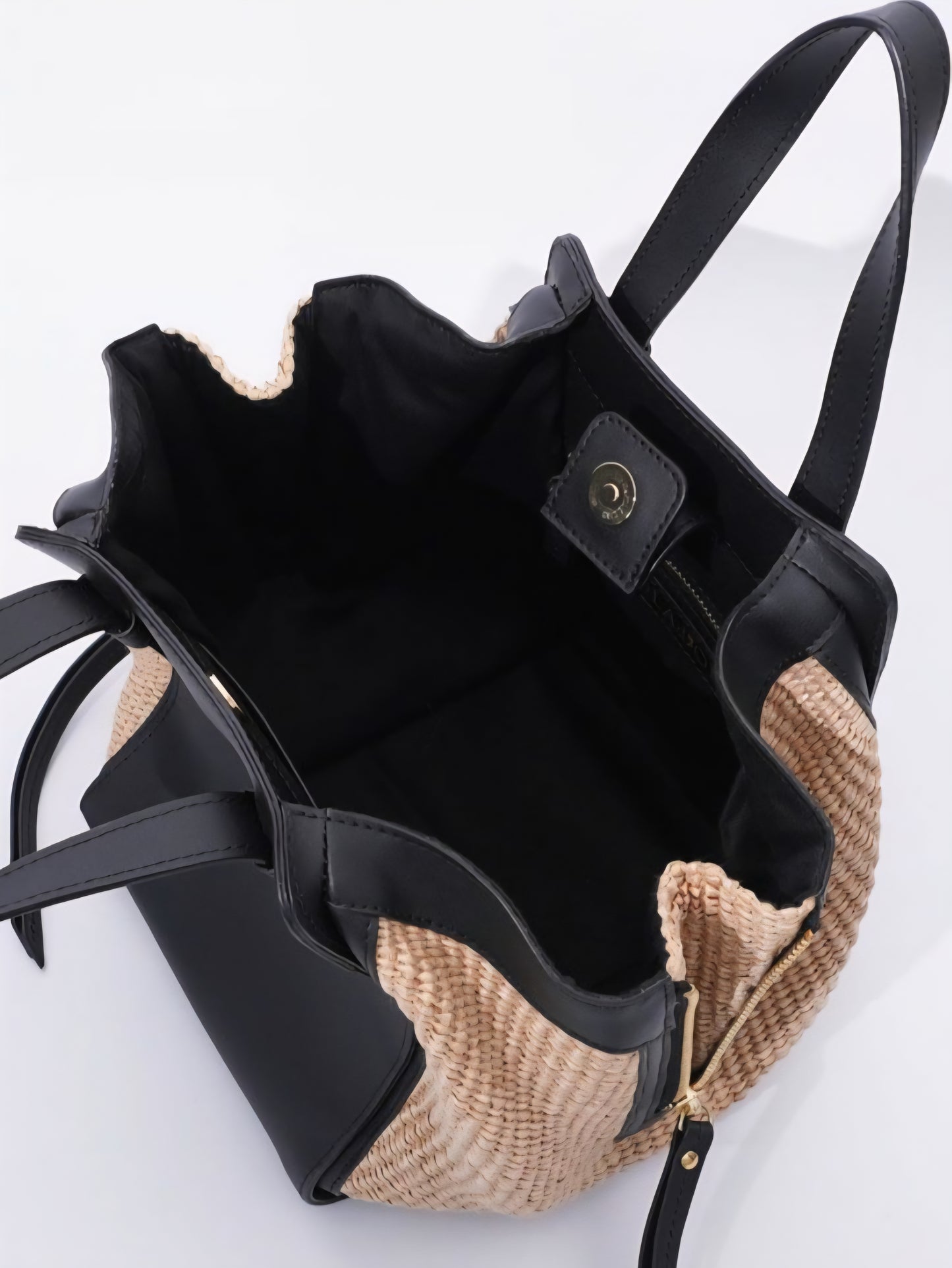 VIOLADORO SANDROラフィア×レザーコンビバッグ