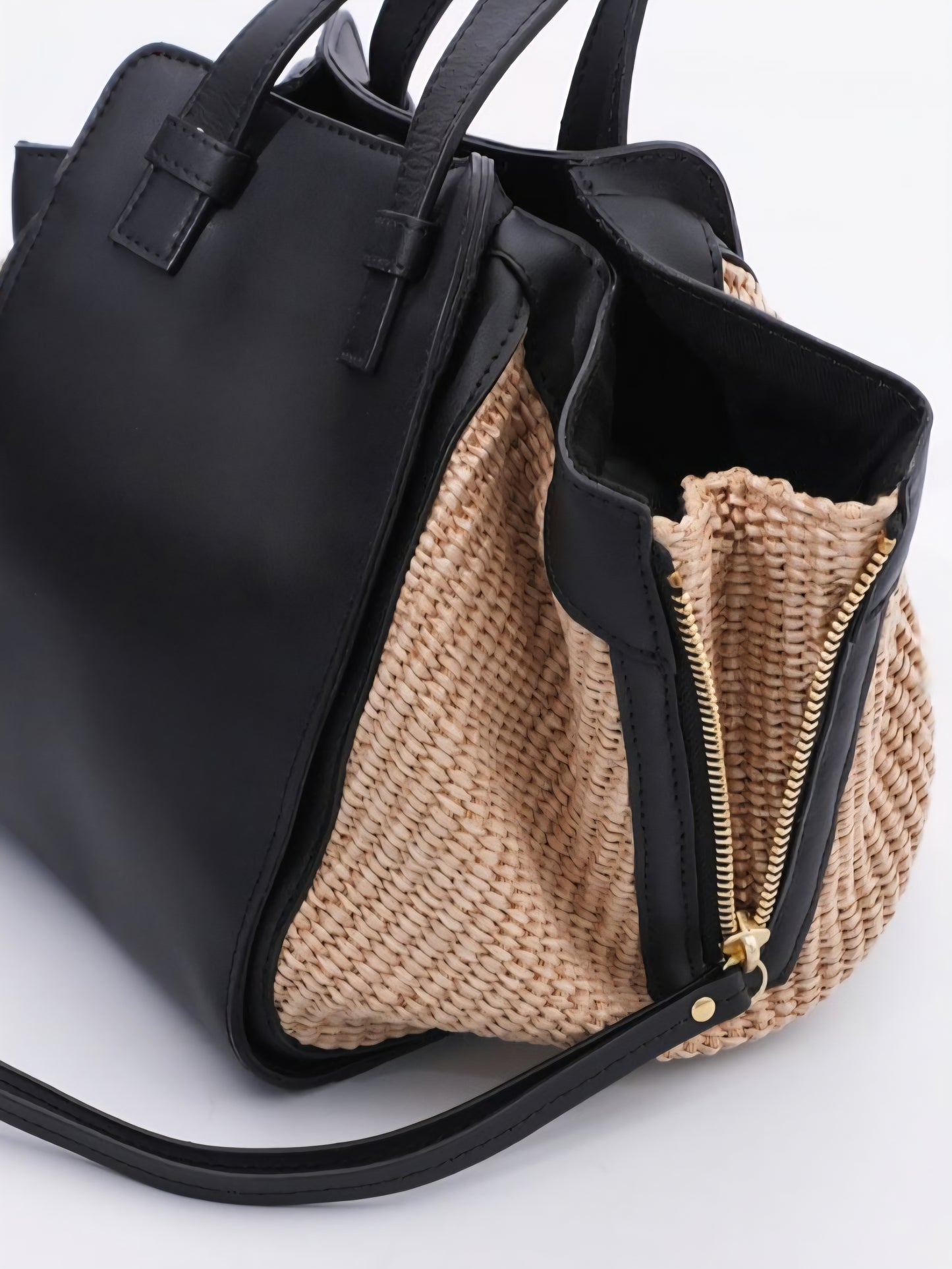 VIOLADORO SANDROラフィア×レザーコンビバッグ