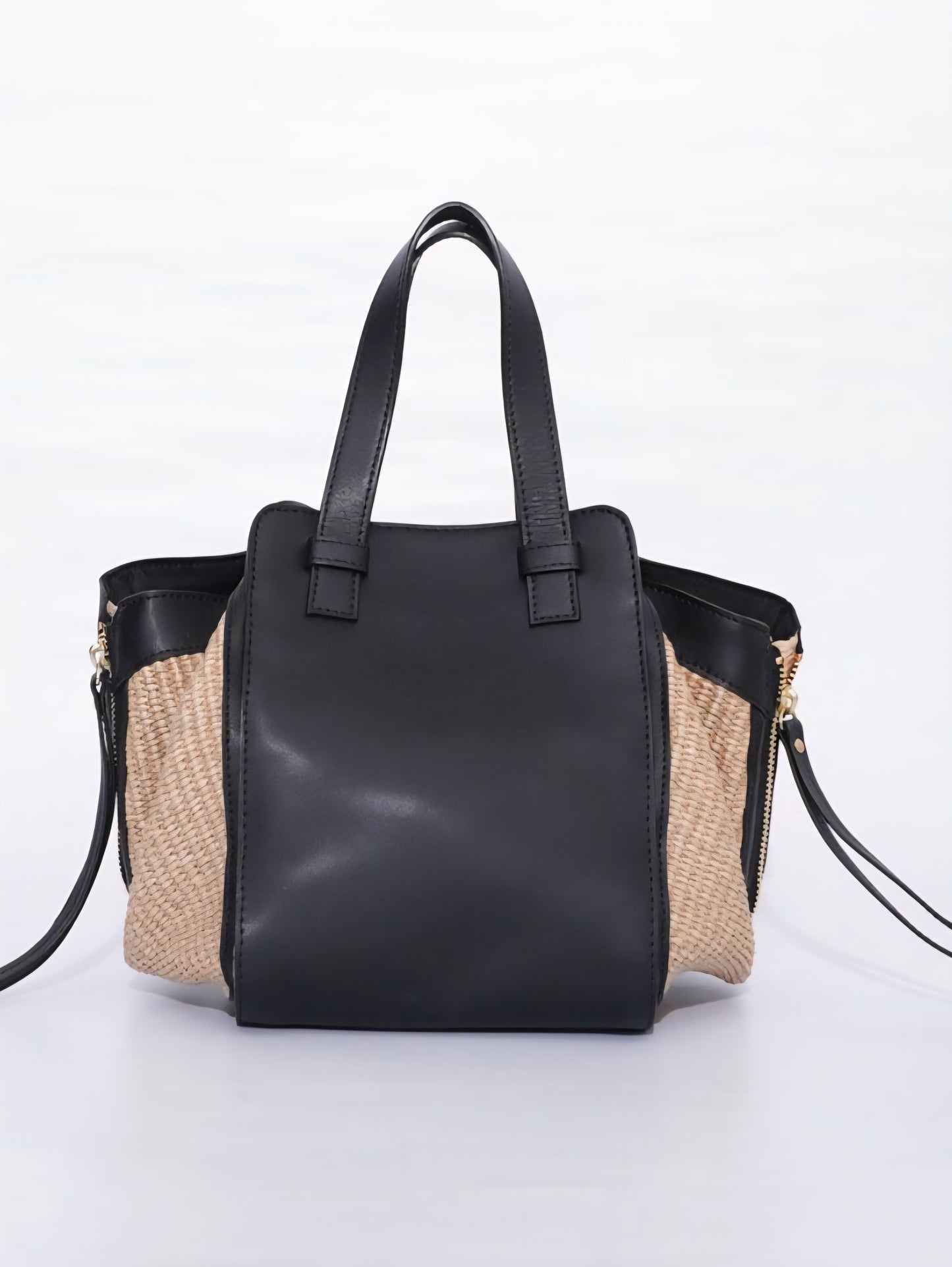 VIOLADORO SANDROラフィア×レザーコンビバッグ