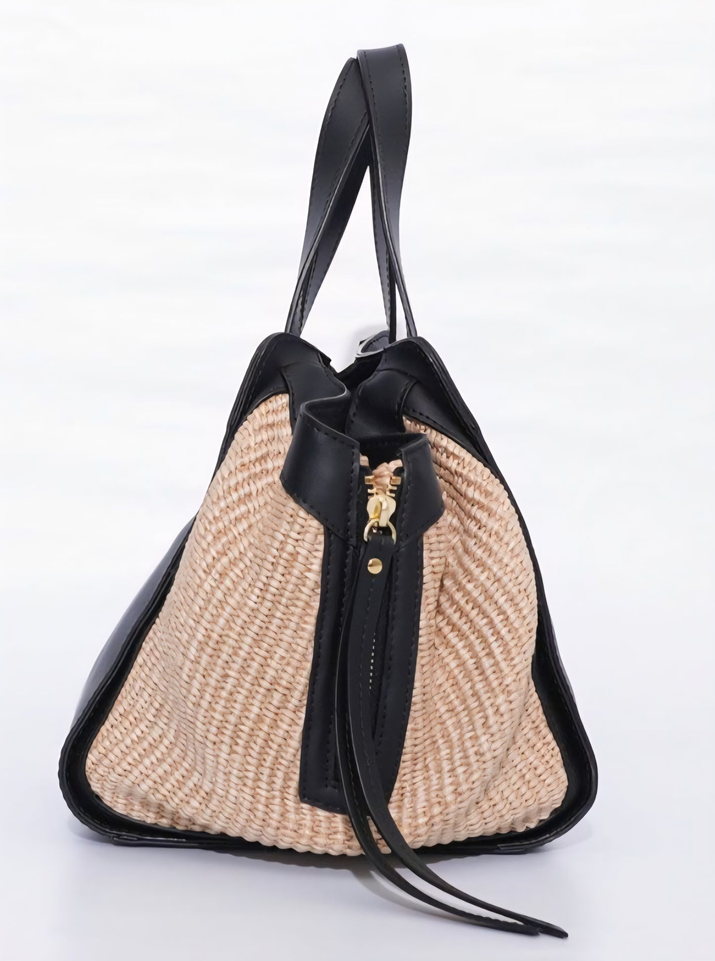 VIOLADORO SANDROラフィア×レザーコンビバッグ