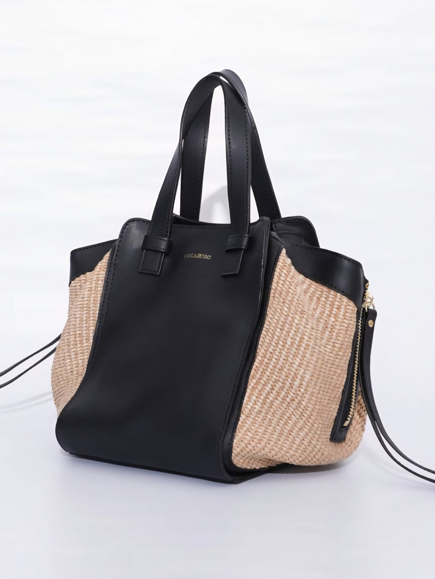 VIOLADORO SANDROラフィア×レザーコンビバッグ