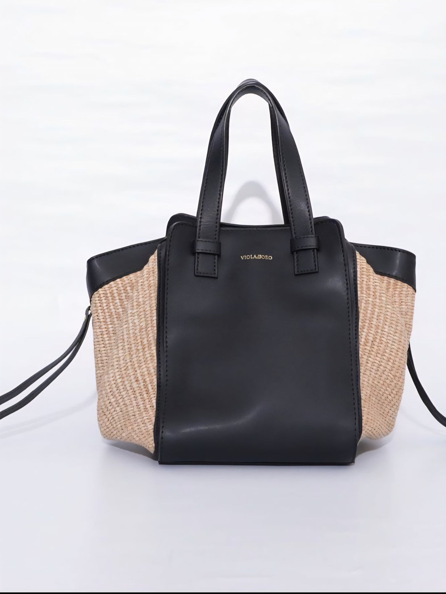VIOLADORO SANDROラフィア×レザーコンビバッグ