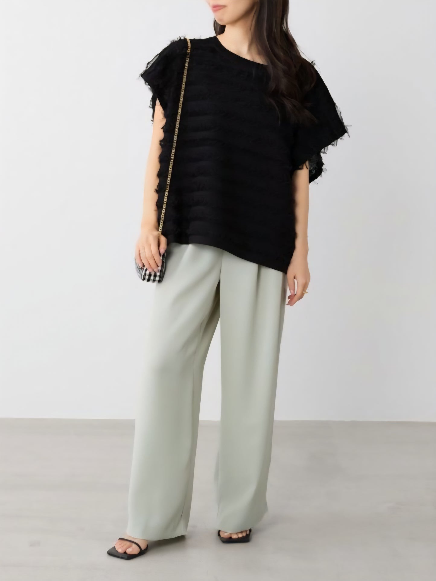 MICA＆DEAL ボートネックフリンジニットプルオーバー